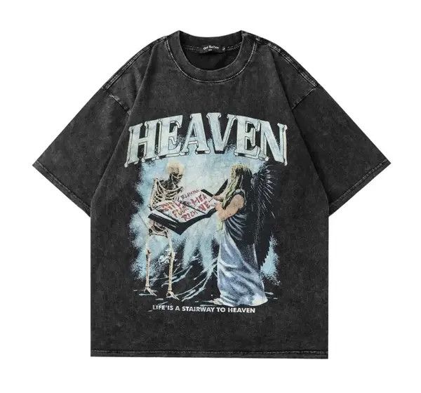 VIBE Heaven Graphic T-Shirt Gothic Style Rock Punk Japanese Brand Size US XL / EU 56 / 4 - 5 Thumbnail