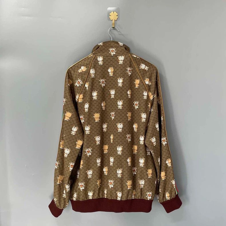 Gucci Gucci Brown Doraemon Full Print Zipper Jacket 2501-Nextarro Size US L / EU 52-54 / 3 - 2 Thumbnail