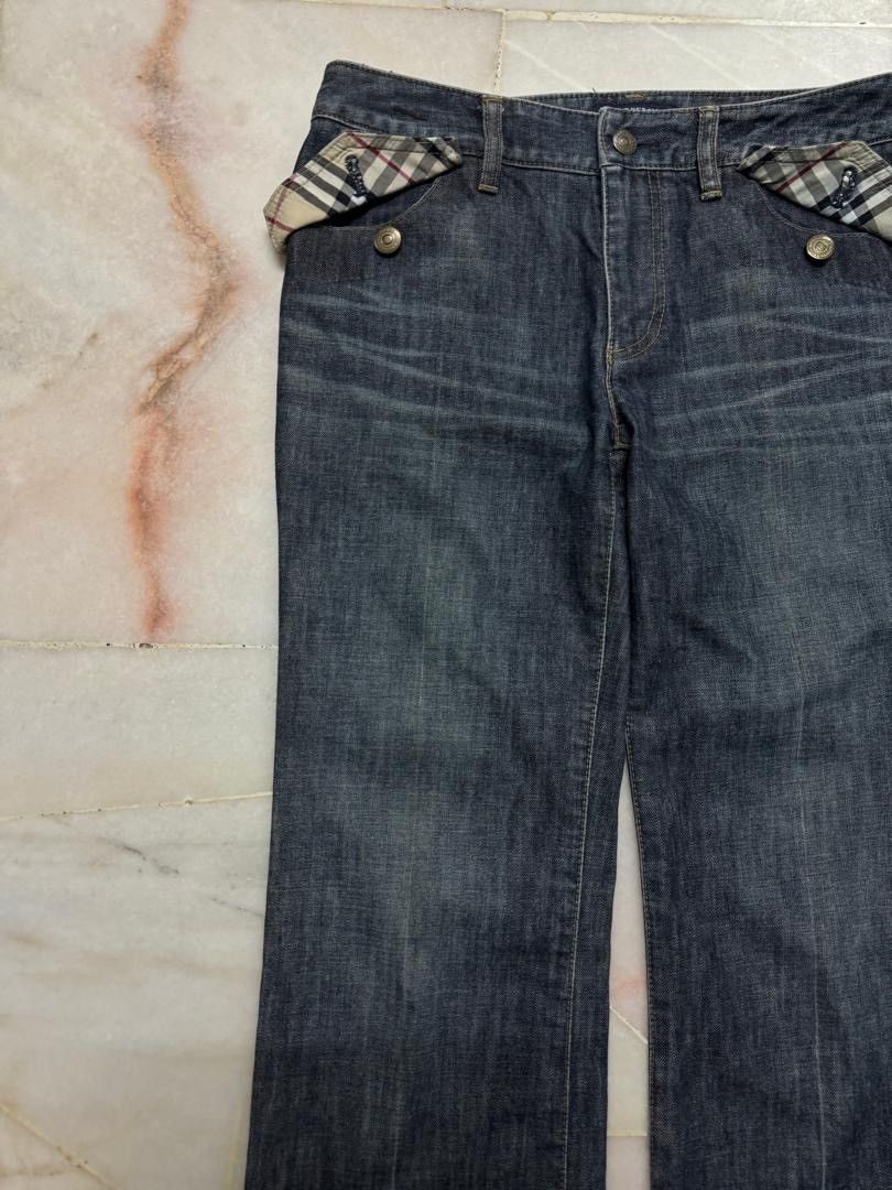 Burberry 💥FLARE💥BURBERY LONDON STONE WASHED DARK JEANS BAGGY FLARE Size US 27 - 3 Thumbnail