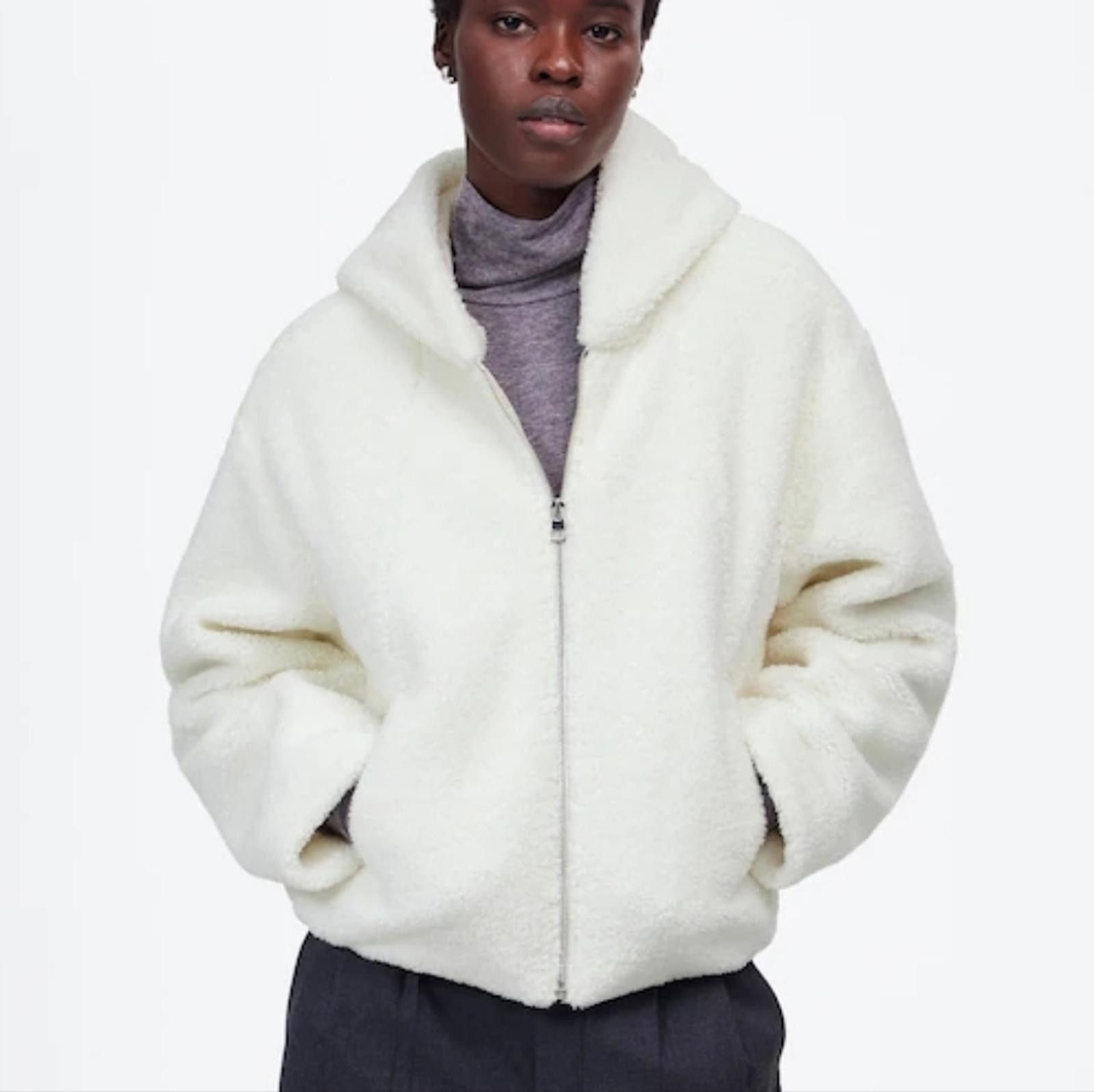 Madewell Madewell Sherpa Zip-Front Bomber Jacket Size XS / US 0-2 / IT 36-38 - 1 Thumbnail