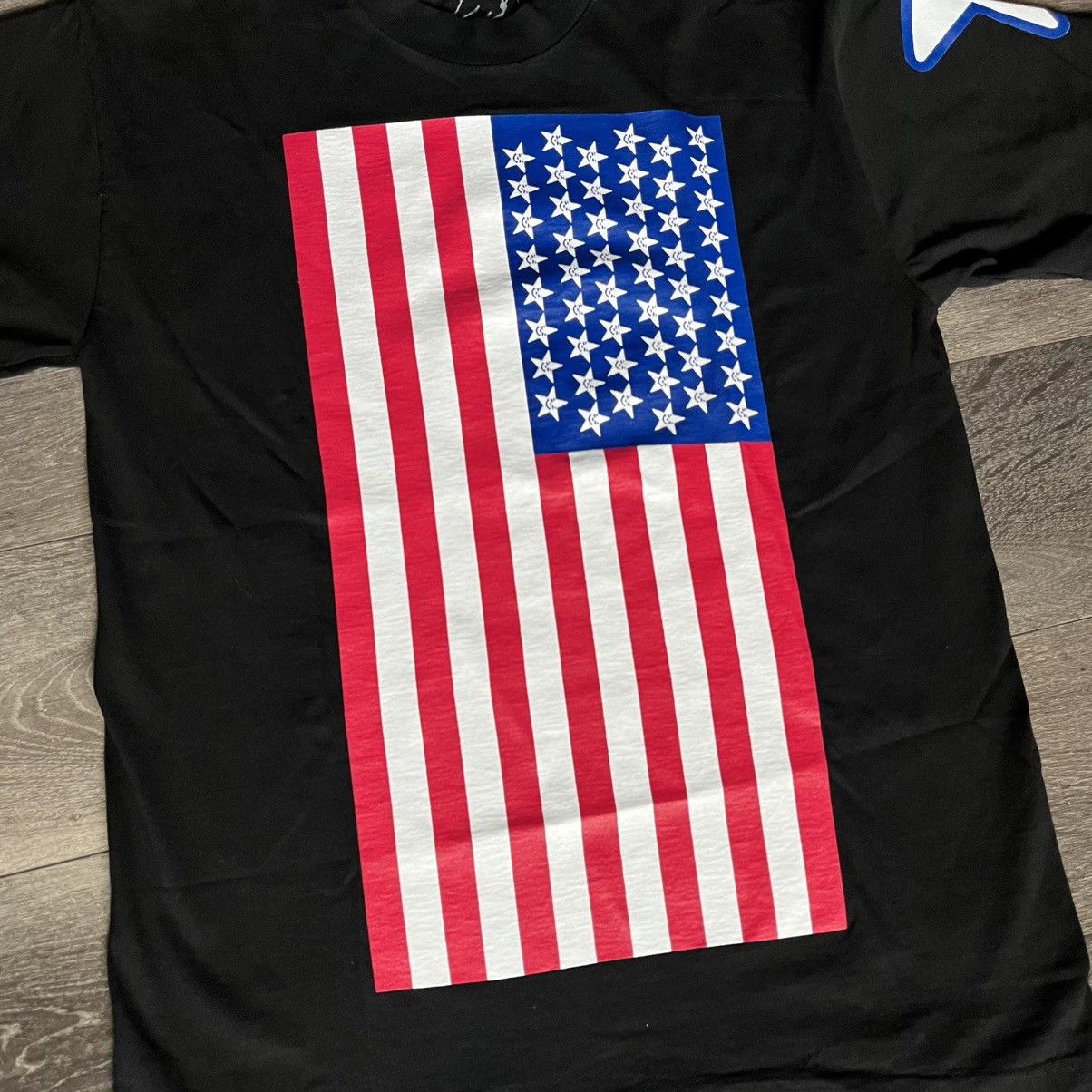 Asspizza 50 States Tour American Flag Graphic T Shirt Black