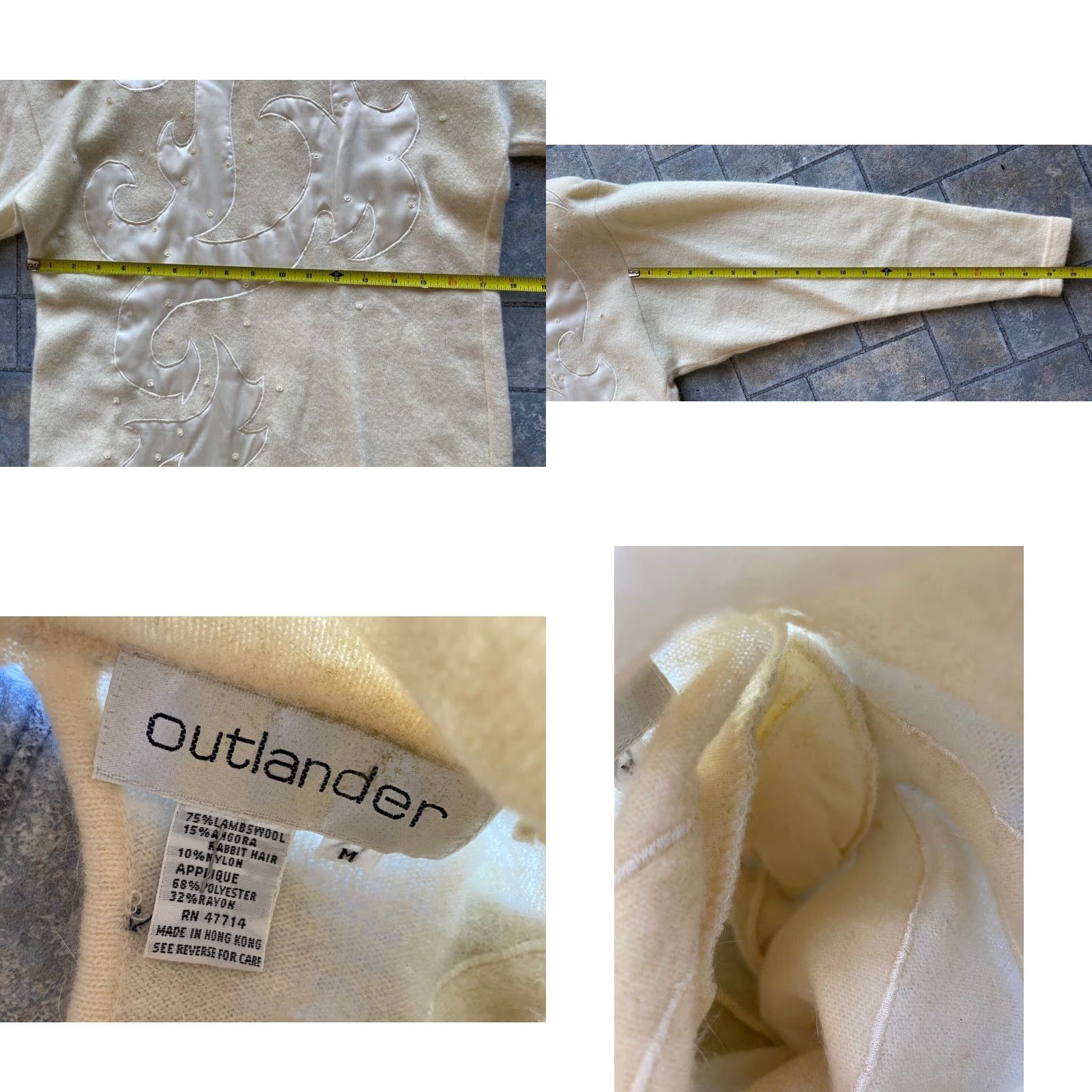 Vintage VINTAGE Outlander Dress Wool Angora Women’s M White 1980s Hong Kong Made In Hong Kong Dress Womens M White Outlander Size M / US 6-8 / IT 42-44 - 8 Thumbnail