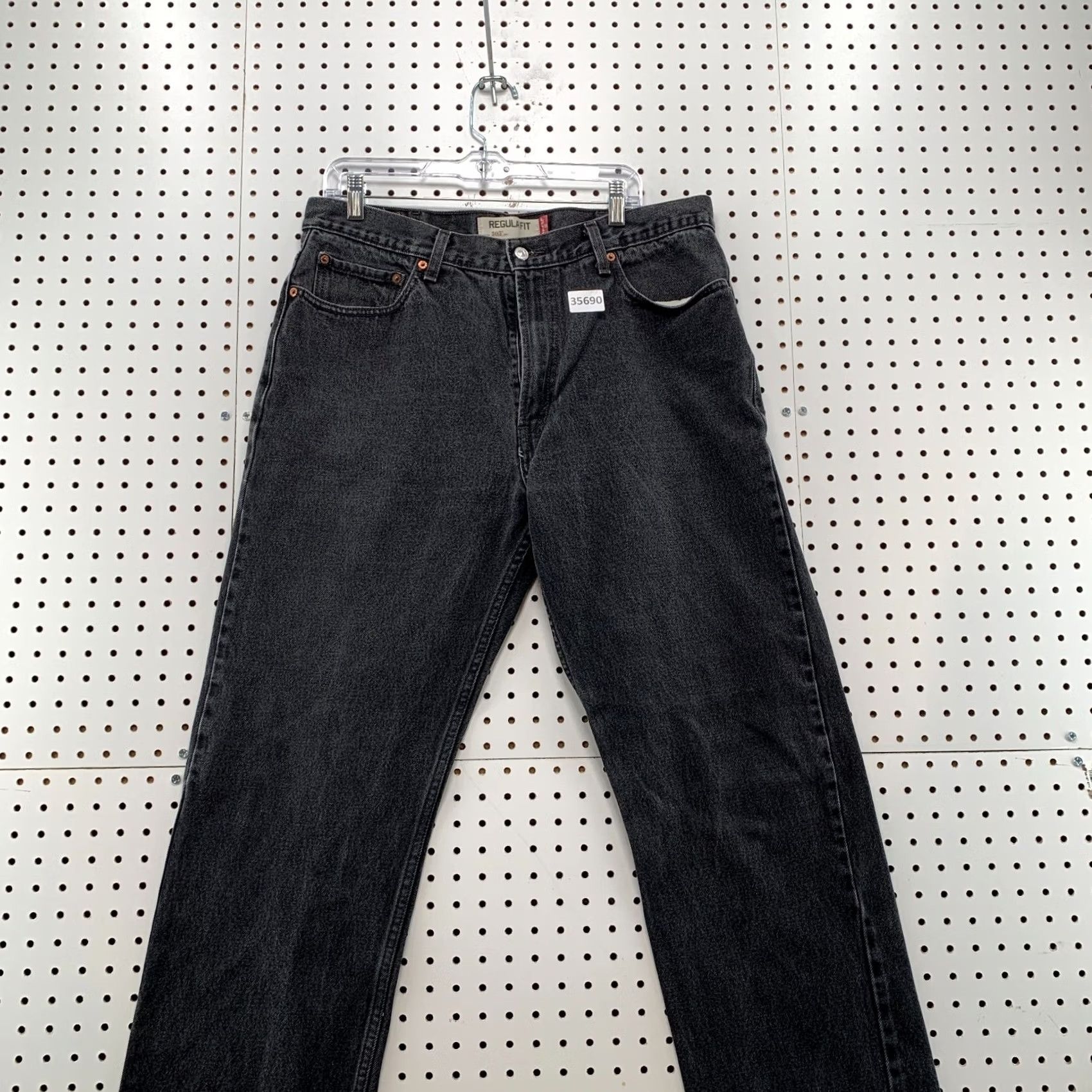 Levi's VINTAGE Levis 505 Black Denim Jeans Mens Straight Leg Size 38x34 Regular Fits 36x31 Size US 36 / EU 52 - 2 Thumbnail