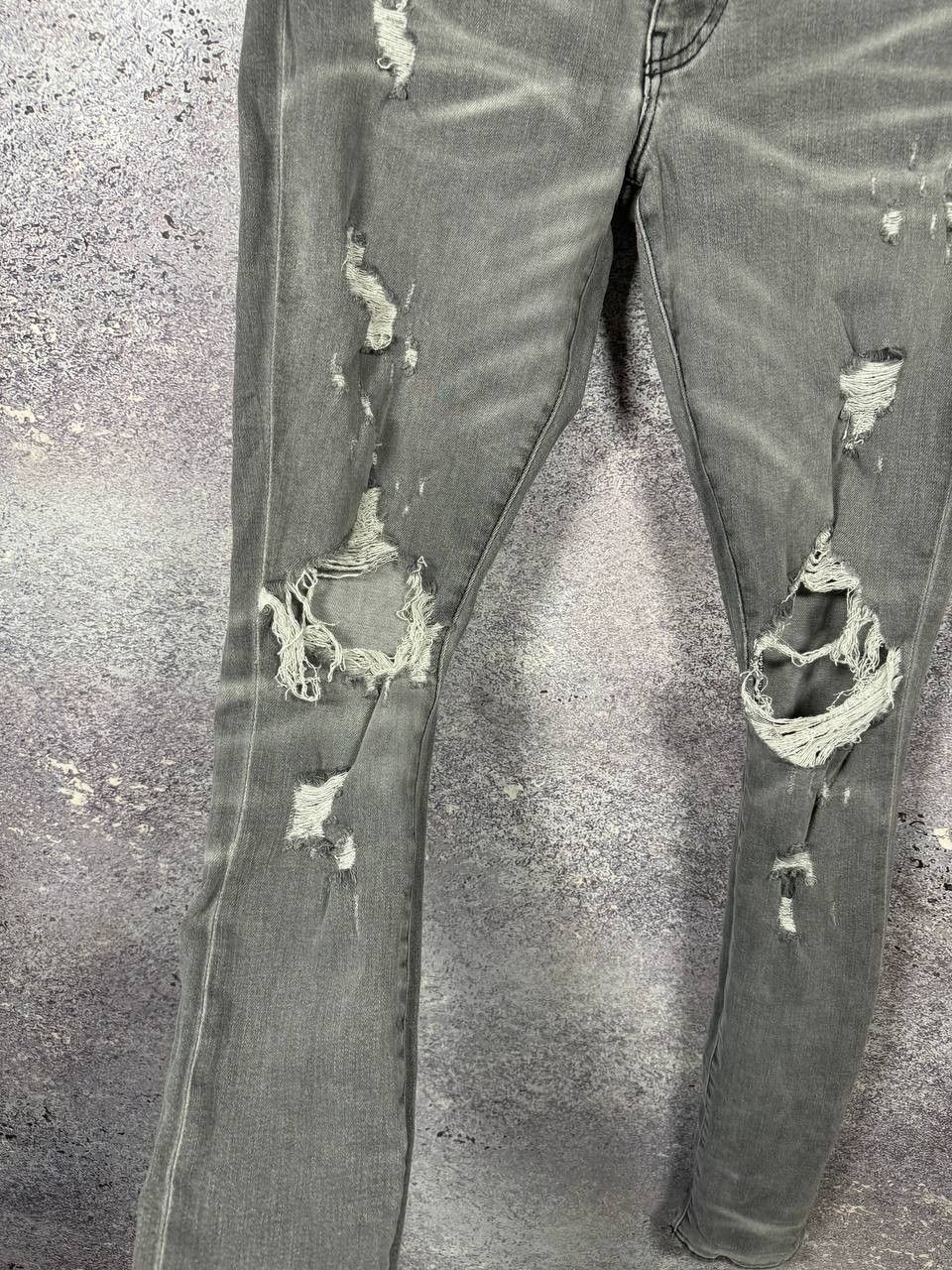 Amiri Amiri MX1 Jean Gray Distressed Skinny Women's Size 30 Size 30" / US 8 / IT 44 - 7 Thumbnail