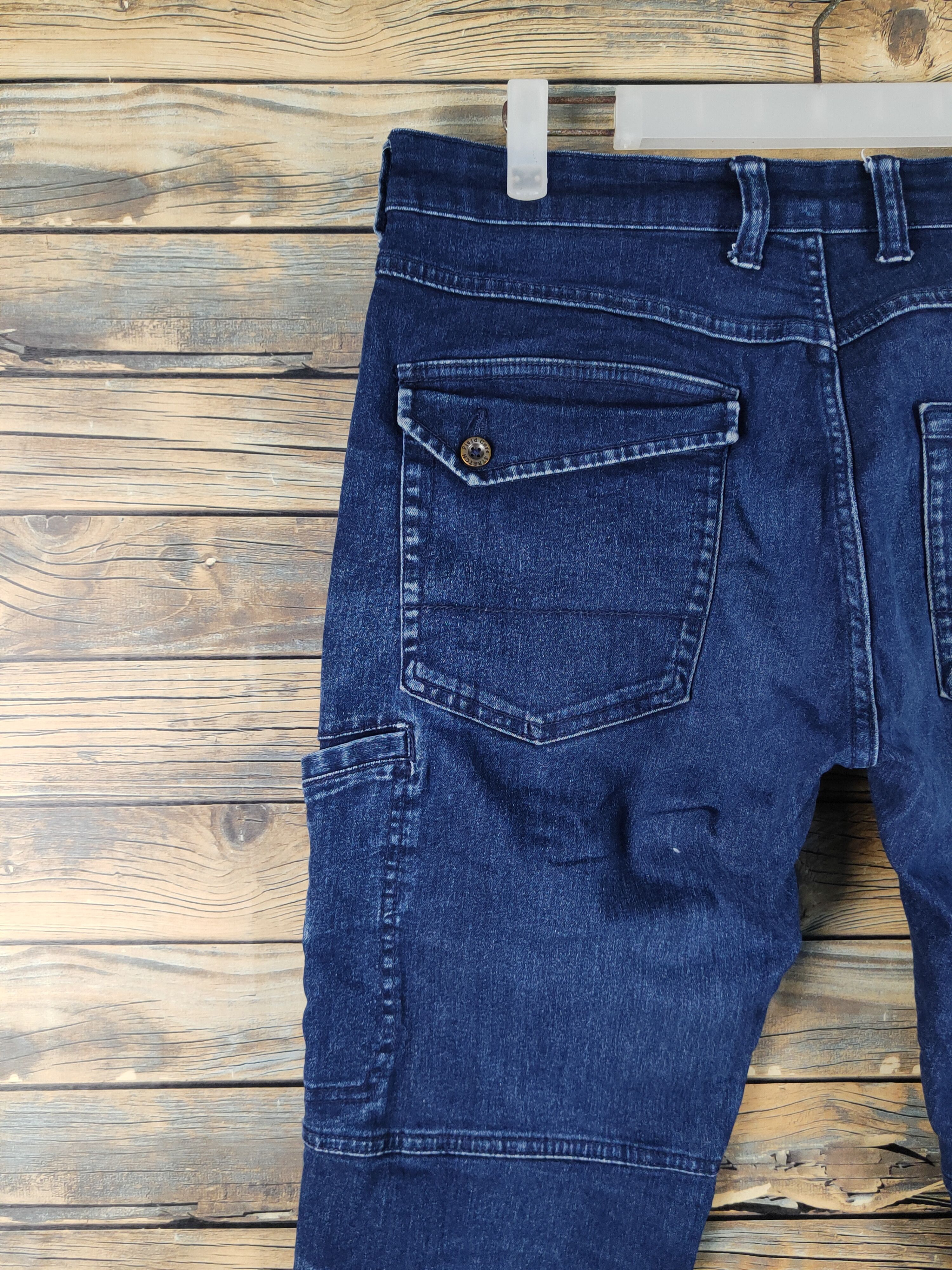 Japanese Brand FieldCore Dark Blue Distressed Ripped denim Jeans #W2064 Size US 32 / EU 48 - 8 Thumbnail