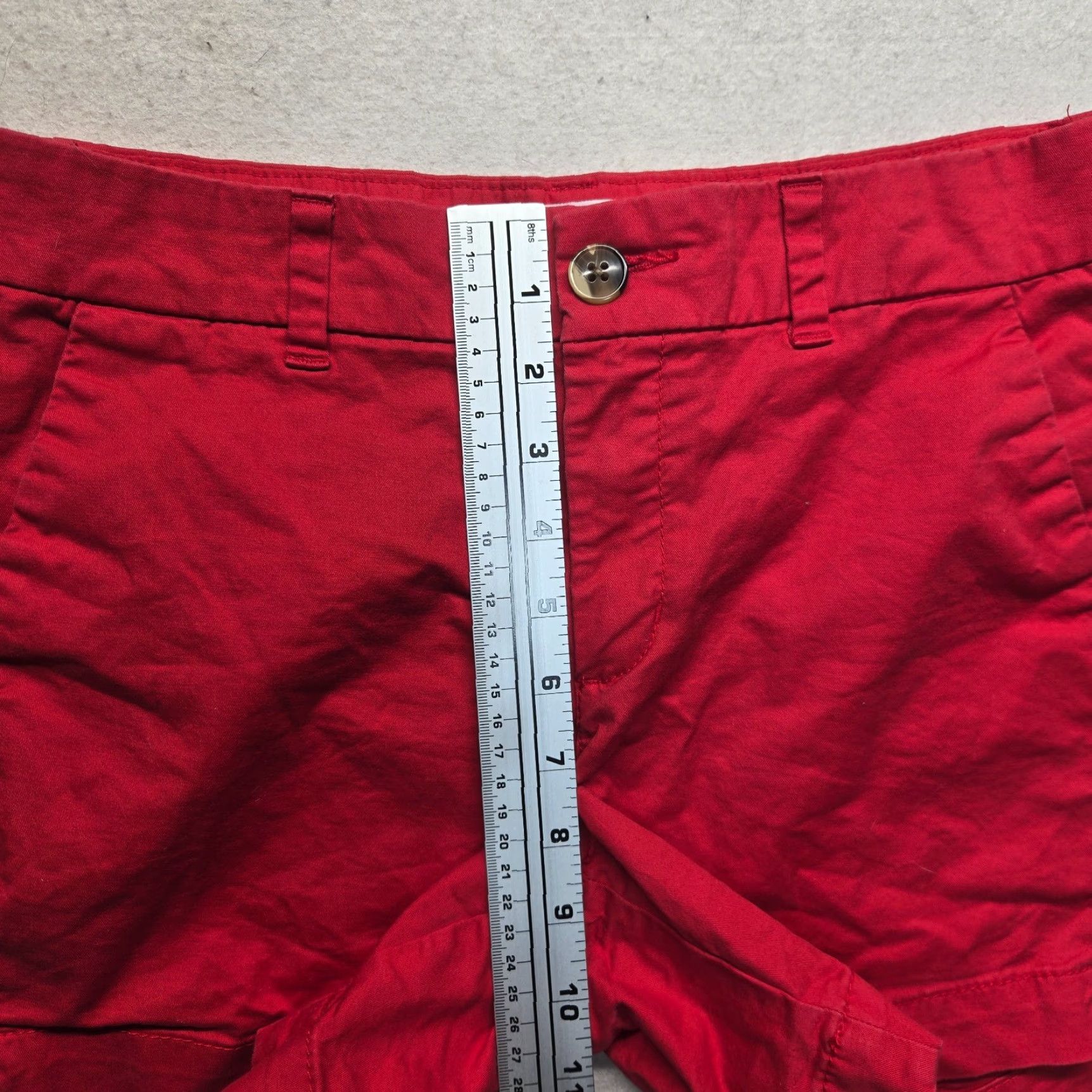Old Navy Old Navy Red Chino Shorts - Women - 2 Regular Waist Mid Rise 2.5" Inseam Cuffed Pockets Casual Summer Wear Womens Size 26" / US 2 / IT 38 - 7 Thumbnail
