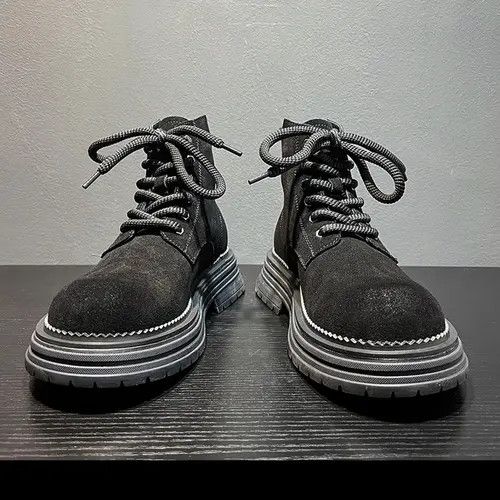Other Stylish Black Suede Chunky Ankle Boots Size US 10 / EU 43 - 6 Thumbnail