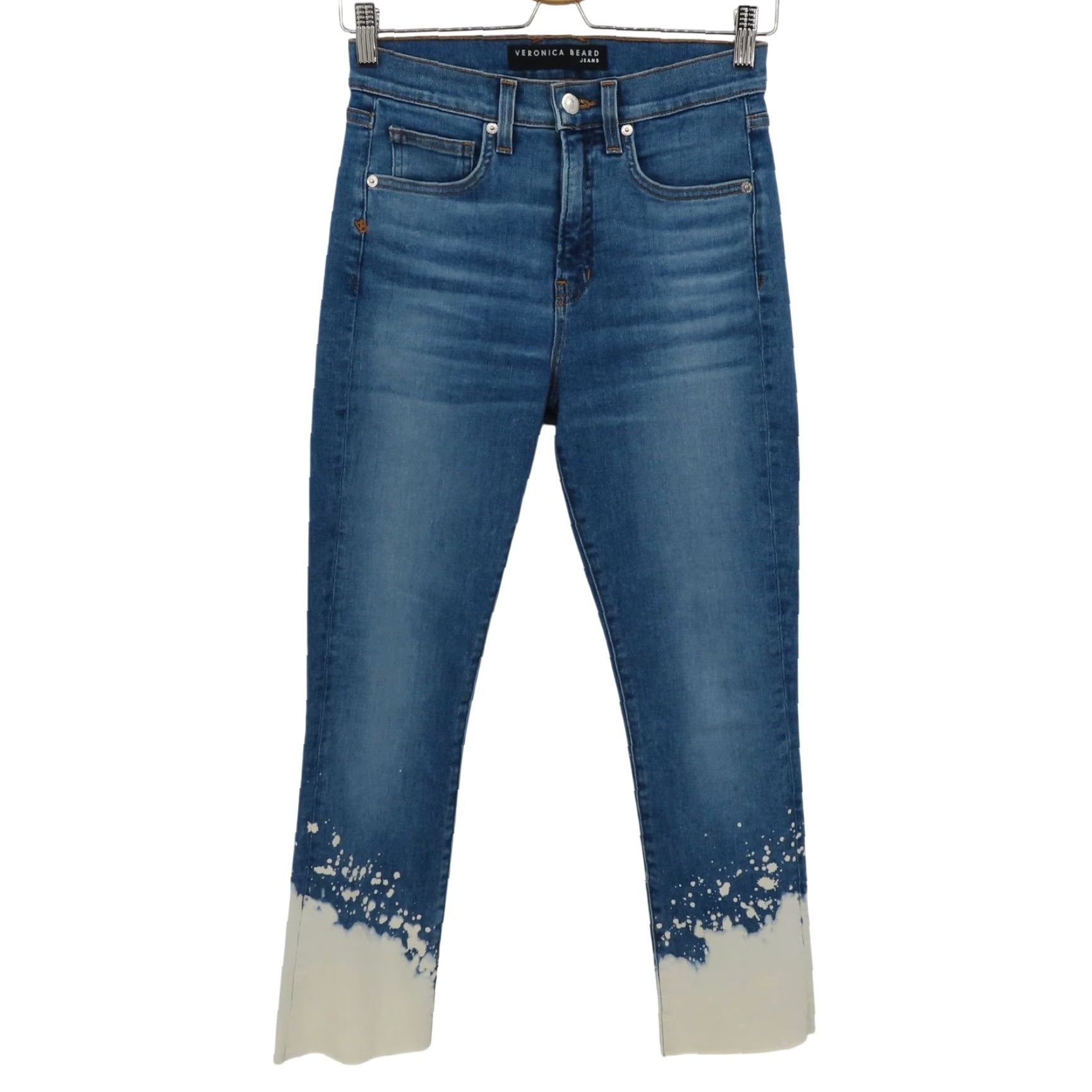 Veronica Beard VERONICA BEARD Jeans Women 27 Carly Kick Flare High Rise Denim 5-Pocket Blue Bohemian Cropped Modern Regular Mens? Size 27" / US 4 / IT 40 - 2 Thumbnail