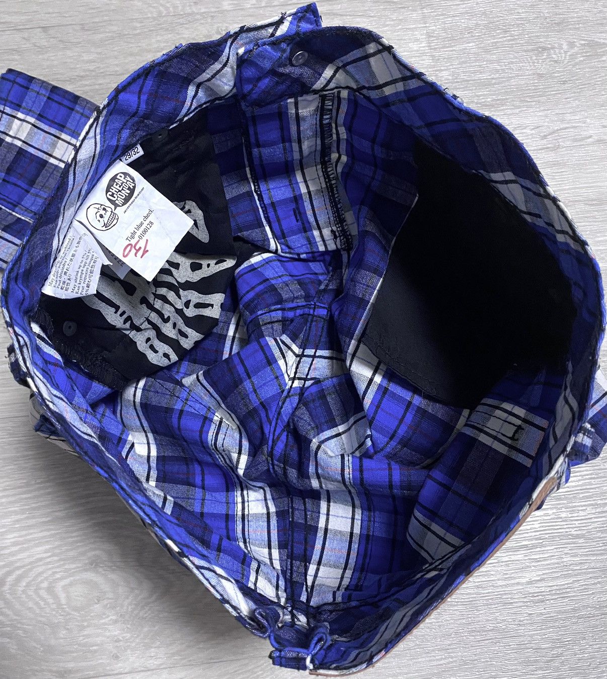 Cheap Monday Cheap Monday Tight Blue Check Plaid Chino Pants Trousers Size 29" - 19 Thumbnail