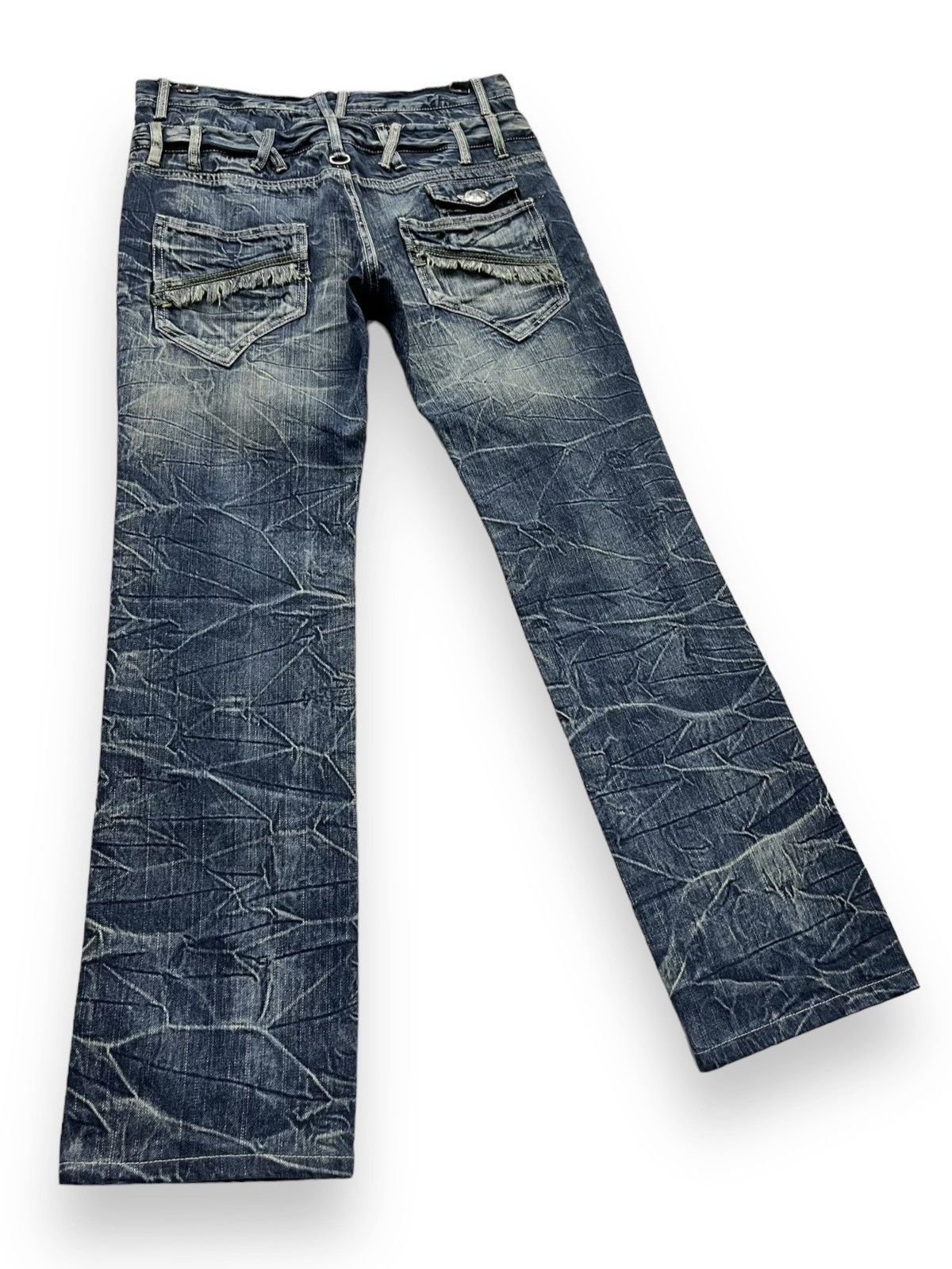 Japan Blue 🔥FYE💥BLOW BY BLUE Double Waist Acid Wash Punk Skulls Jeans Size US 31 - 9 Thumbnail