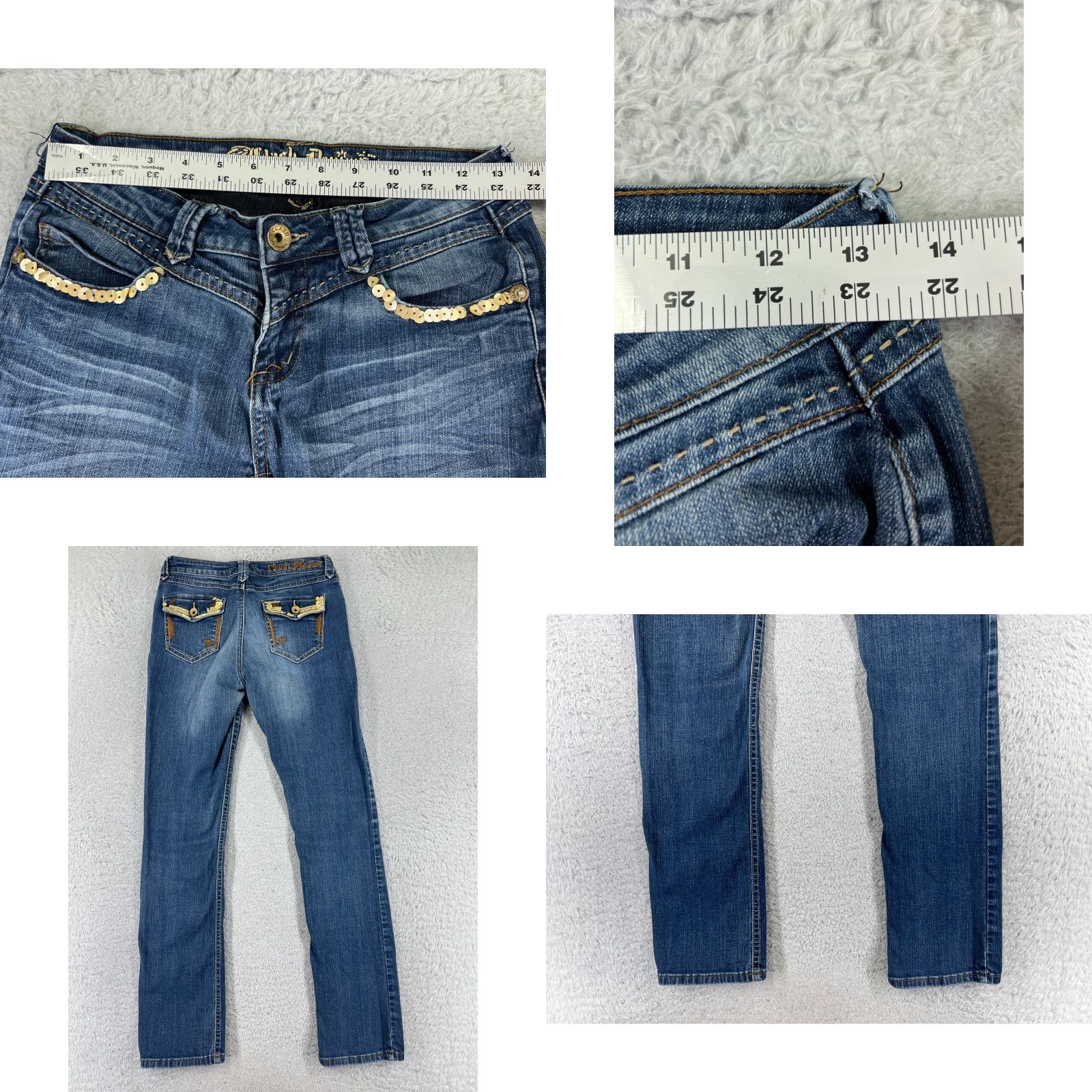 Vintage Clash Jeans Womens 5 Blue Denim Low Rise Skinny Cotton Blend 26x30 City Preppy Stretch 5-Pocket Womens Jeans Size 27" / US 4 / IT 40 - 9 Thumbnail