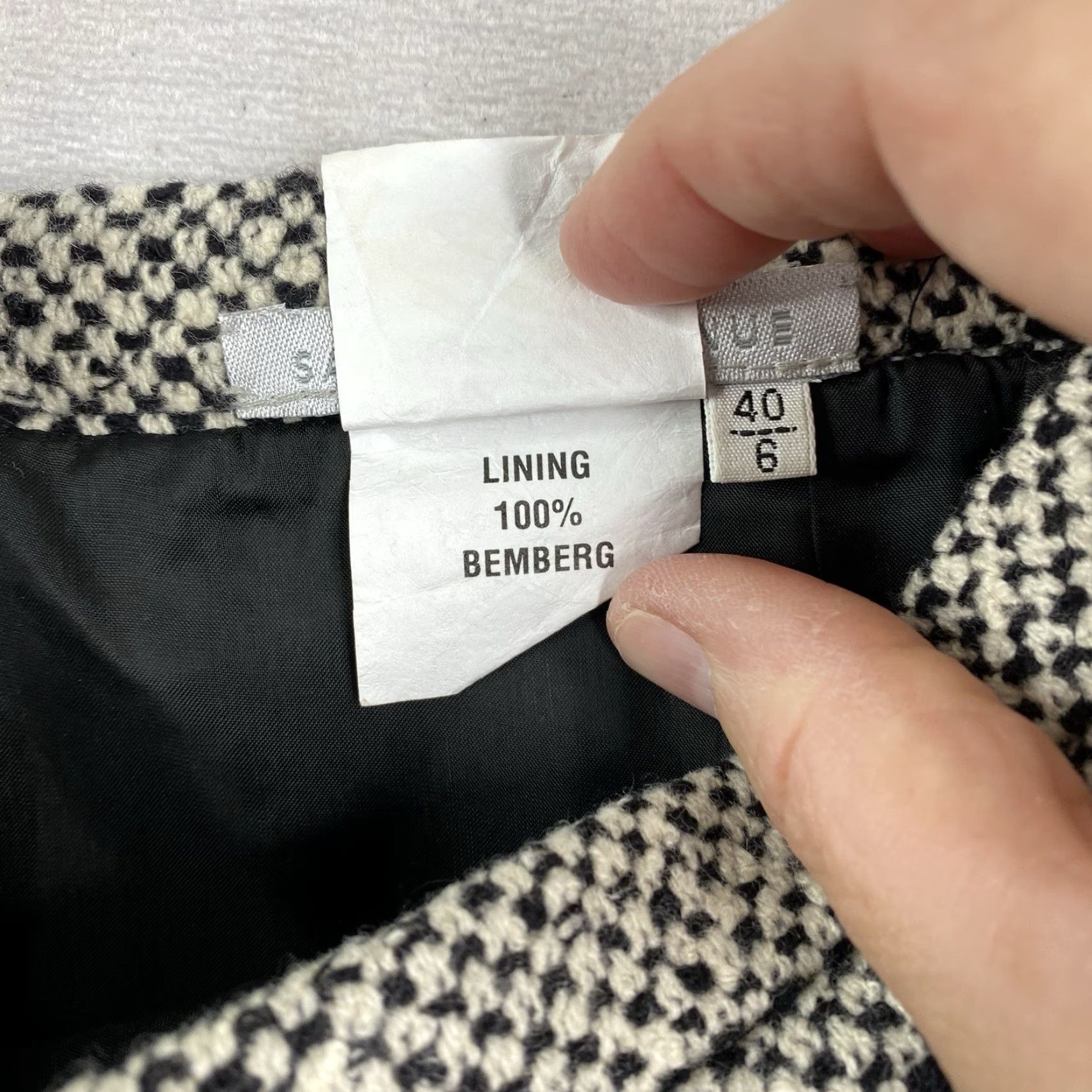Saks Fifth Avenue Vtg Saks Fifth Avenue Skirt Sz 6 Wool Cashmere Black Cream Tweed Lined Pencil Size 28" / US 6 / IT 42 - 7 Thumbnail