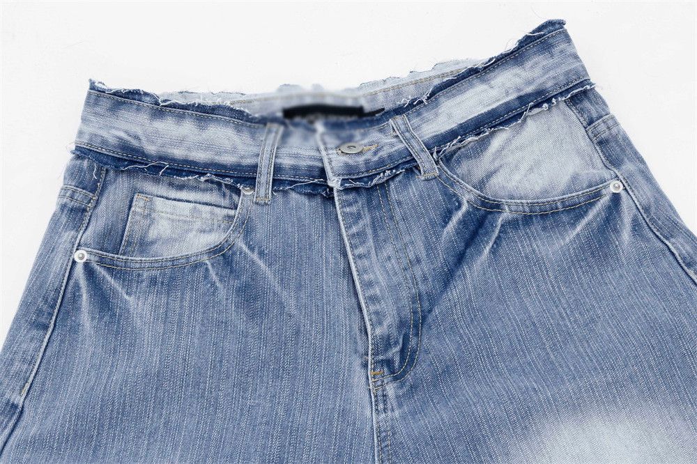 Jean Men's gradient washed distressed whisker scimitar jeans Size US 32 / EU 48 - 3 Thumbnail