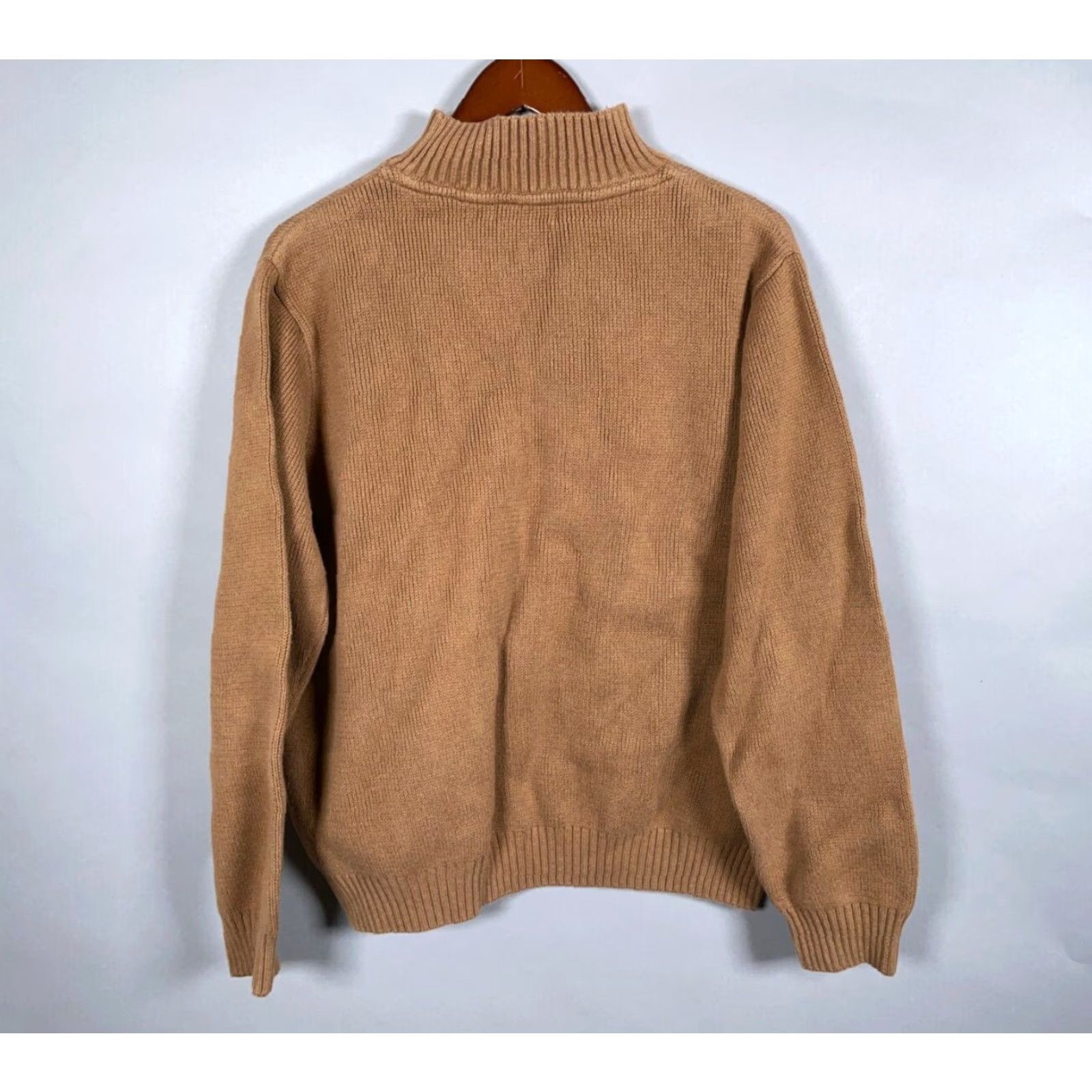 Paul James PAUL JAMES Heavyweight Cotton Mock Neck Sweater Adult XL Brown Chunky Knit Mens Size US XL / EU 56 / 4 - 3 Thumbnail