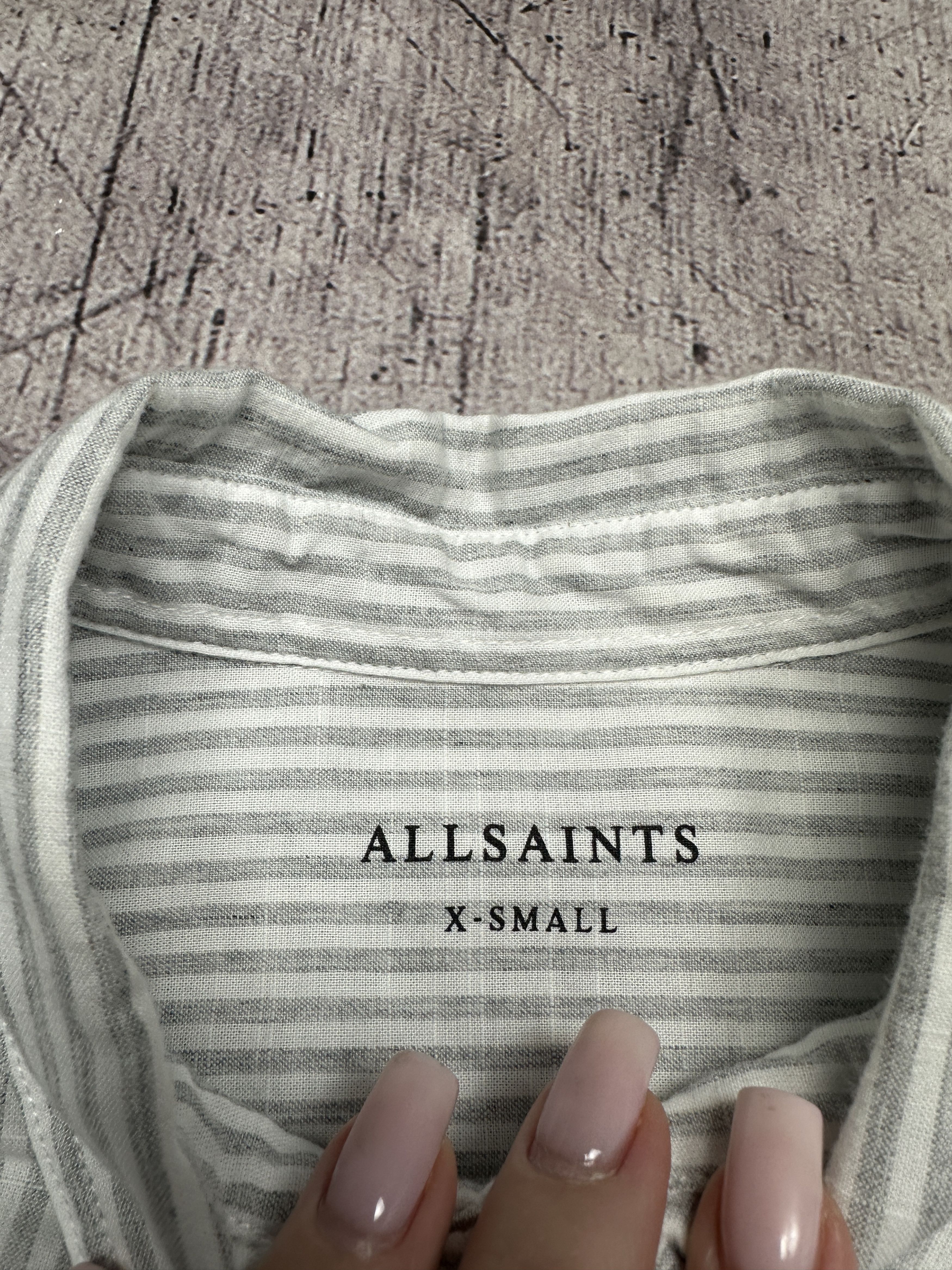 Allsaints Allsaints Dagget Mens Long Sleeve Striped Shirt Size US XS / EU 42 / 0 - 4 Thumbnail