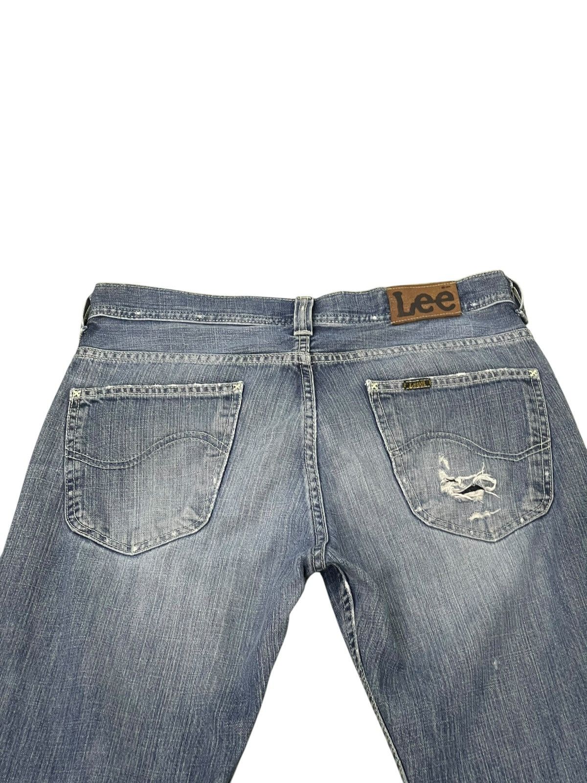 Lee Flare Jeans Lee Europe Faded Distress Boot Cut 2🟦3 Size US 33 - 17 Thumbnail