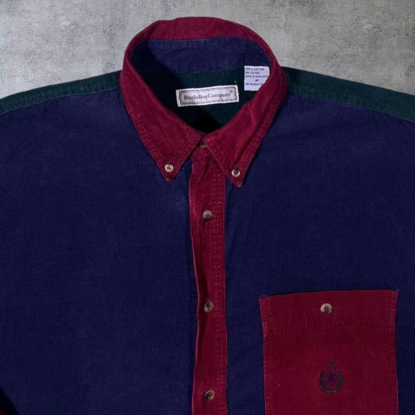 Bugle Boy VINTAGE Bugle Boy Colour Block Corduroy Long Sleeve Button-Up Shirt M Mens Regular Cotton Multicoloured Colour Navy Red Green 90s? Not needed Size US M / EU 48-50 / 2 - 4 Thumbnail