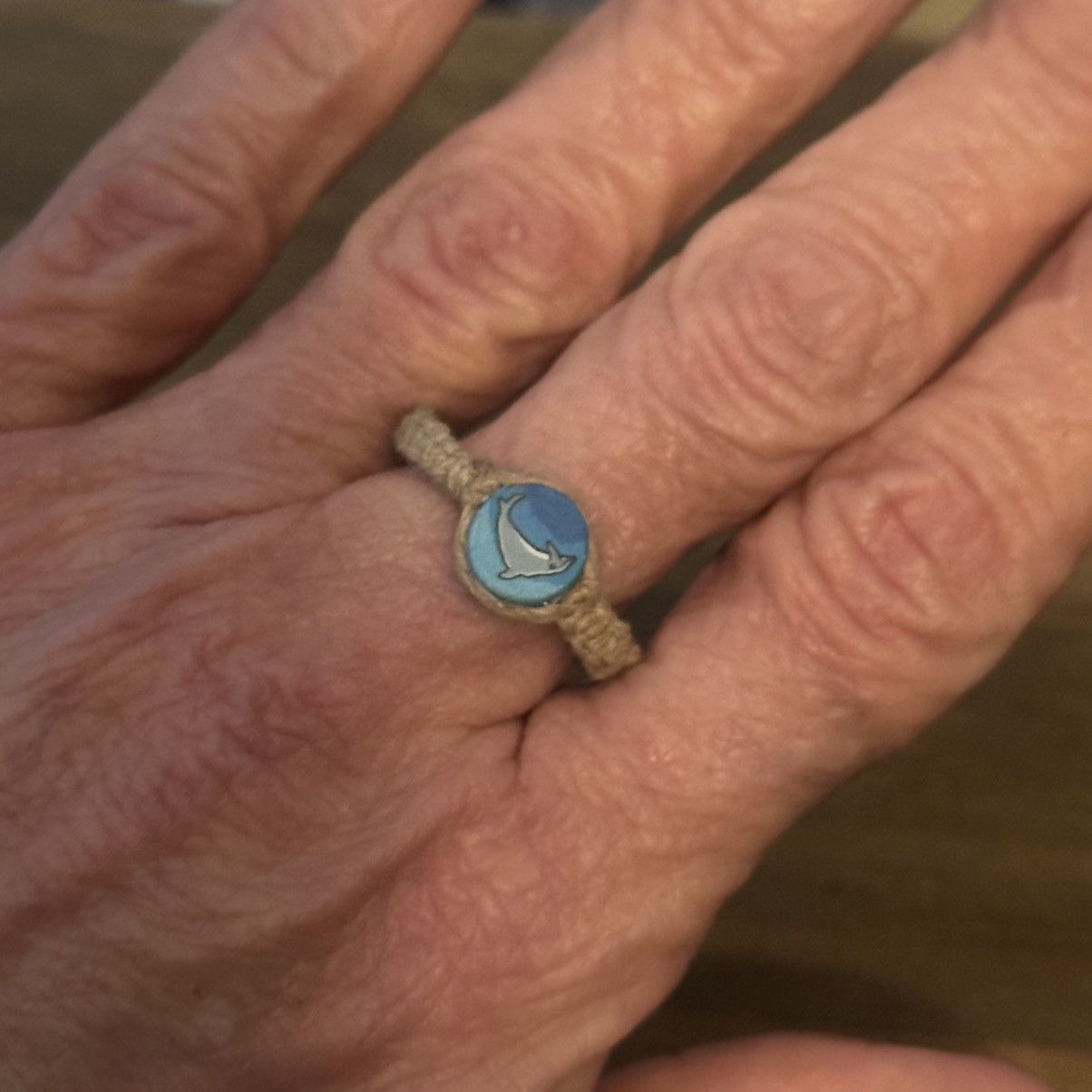 Other Woven hemp resin dolphin ring Size ONE SIZE - 3 Thumbnail