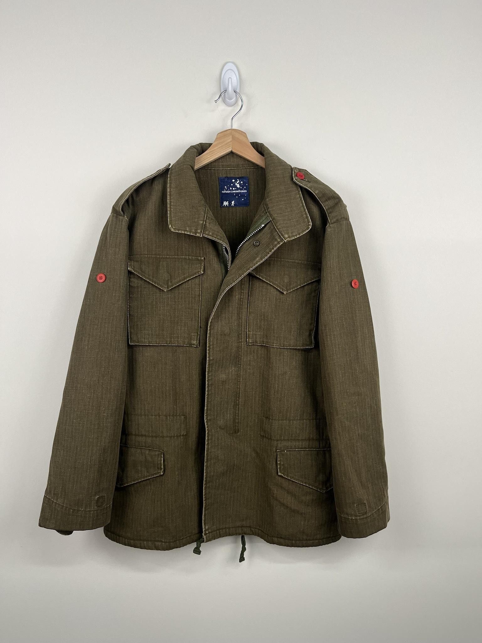 image of Futura Laboratories Hbt Military Style Jacket in Green, Men's (Size Medium)