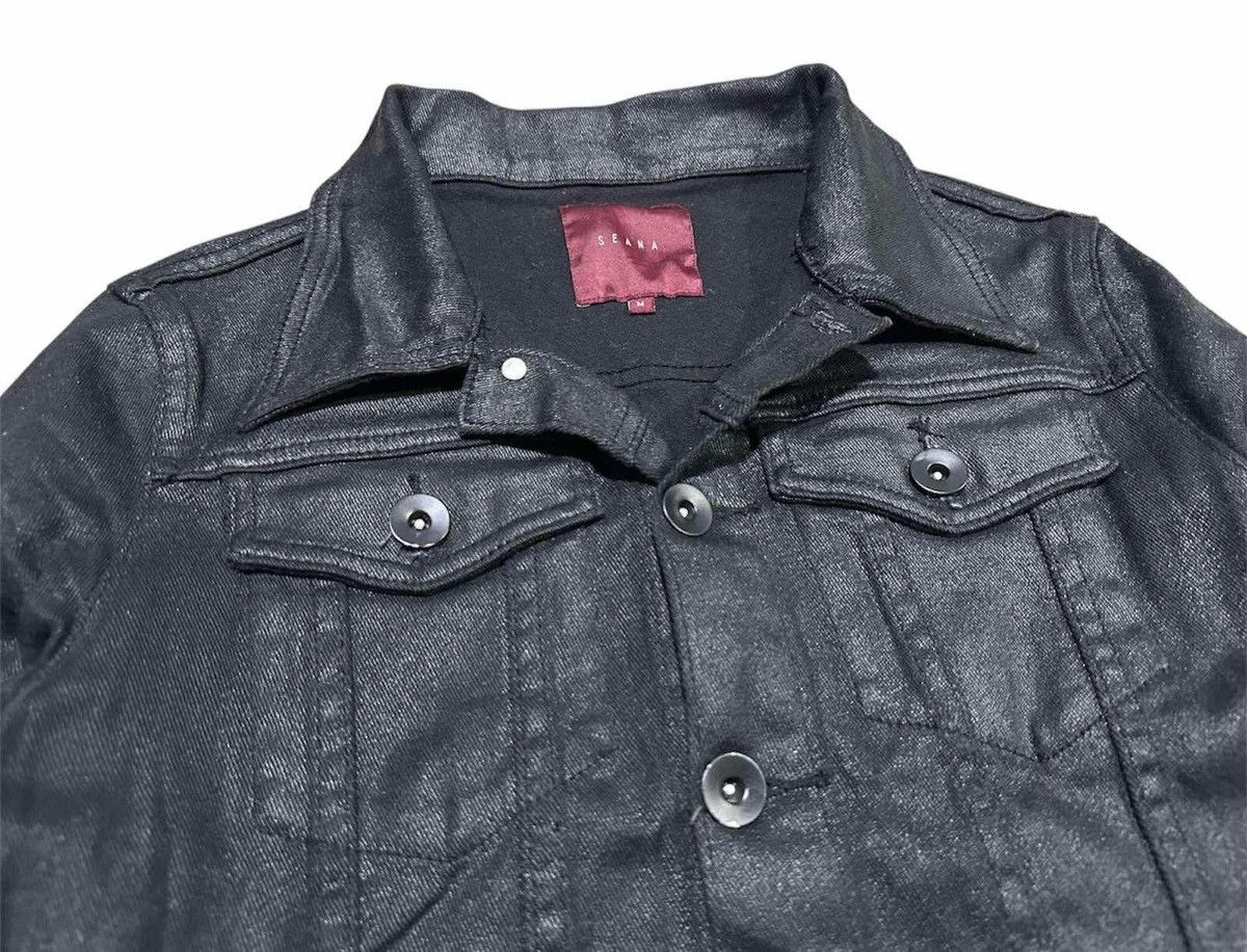 If Six Was Nine 🔥Rare Y2K Seana Waxed Black Trucker Jacket Goth Punk Size US L / EU 52-54 / 3 - 3 Thumbnail