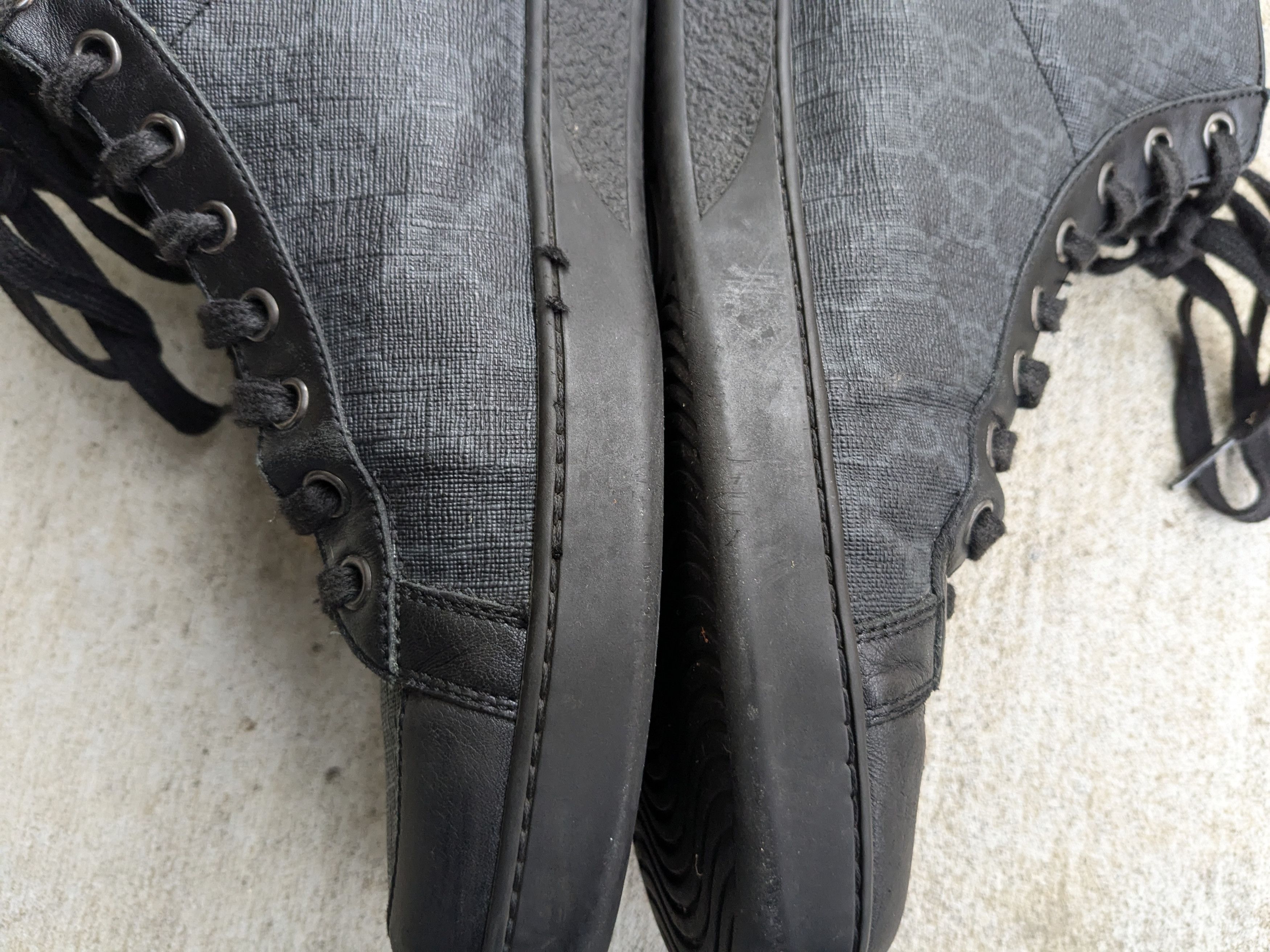Gucci Gucci Sneakers Black Monogram High 10 Leather Canvas Size US 10 / EU 43 - 9 Thumbnail