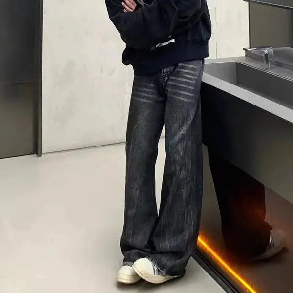 Japanese Brand VIBE Vintage washed ruined micro-flare wide-leg jeans Size US 34 / EU 50 - 3 Thumbnail