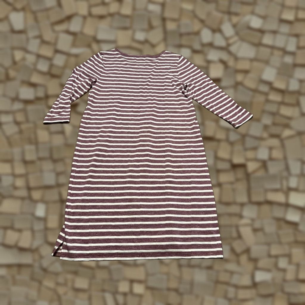 Vintage Sonoma Dress Women's Medium Purple White Striped Long Sleeve Dress Size M / US 6-8 / IT 42-44 - 1 Thumbnail