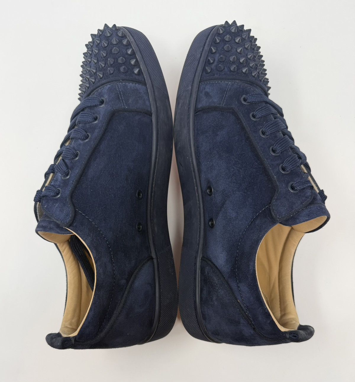 Christian Louboutin Christian Louboutin Louis Junior Spike Sneaker Navy Suede Size US 11.5 / EU 44-45 - 4 Thumbnail