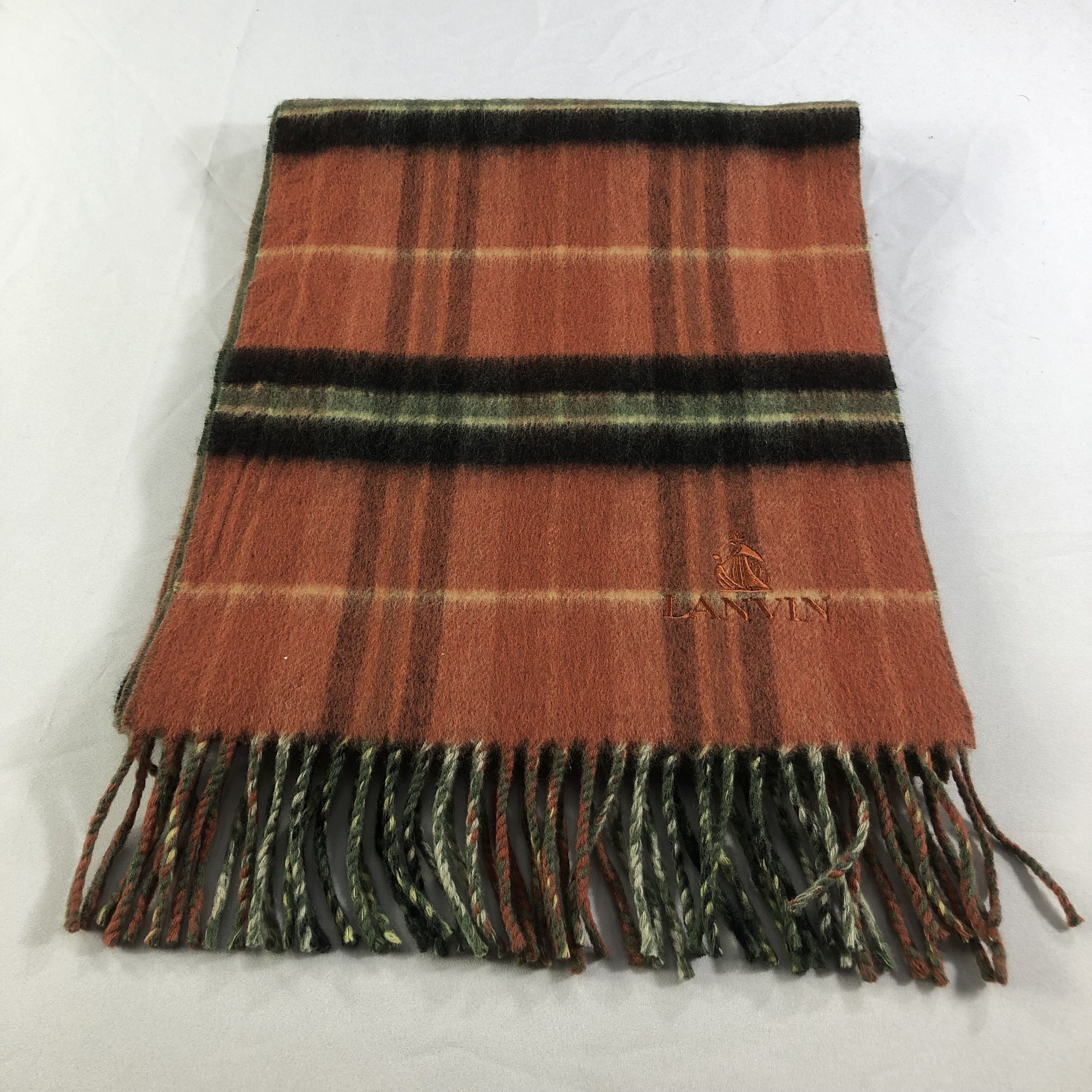 Lanvin Lanvin Tartan Cashmere Scarf Muffler V1509 Size ONE SIZE - 2 Thumbnail