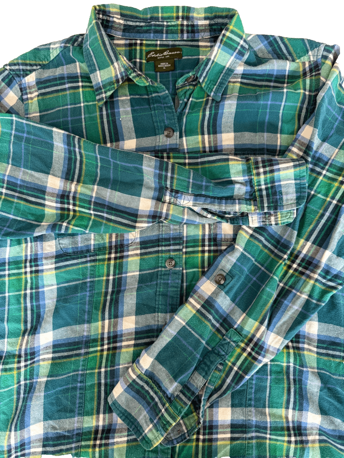 Eddie Bauer Eddie Bauer Womens XL Blue Flannel Shirt Cotton Button Up P Size XL / US 12-14 / IT 48-50 - 5 Thumbnail