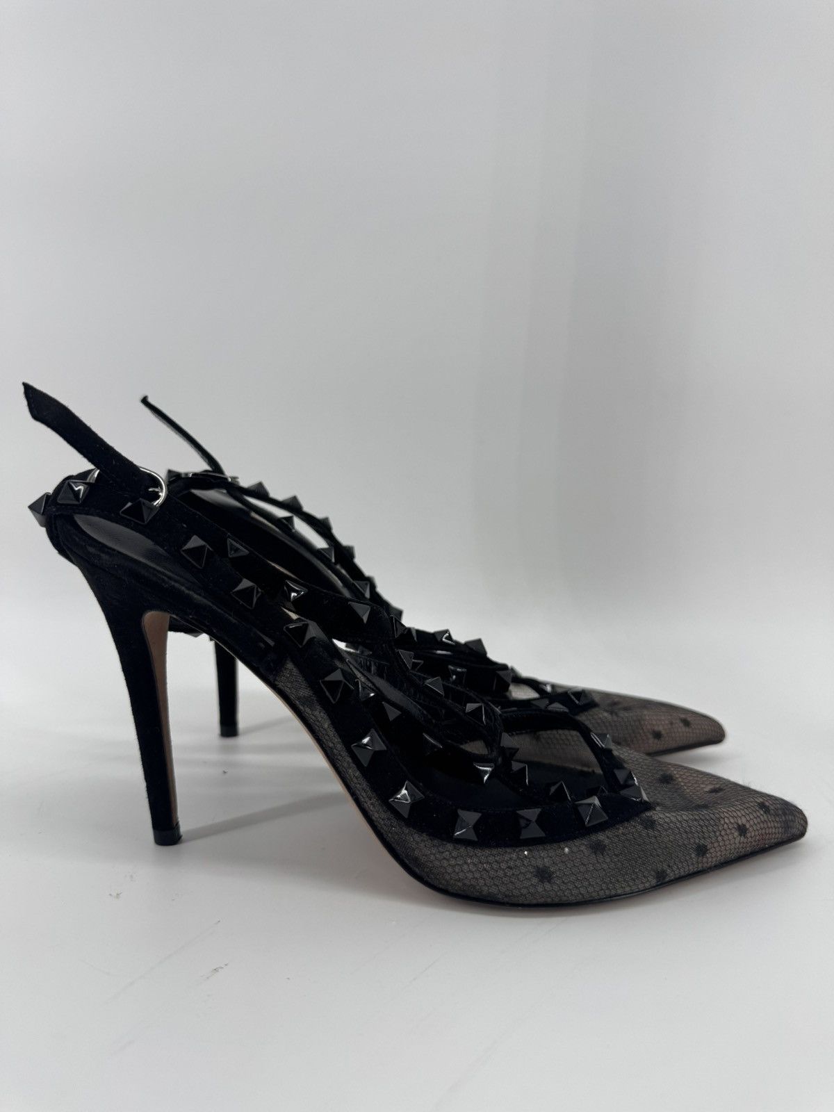 Valentino Valentino Garavani Rockstud Mesh Caged Pointy Toe Pump 39 Size US 9 / IT 39 - 3 Thumbnail
