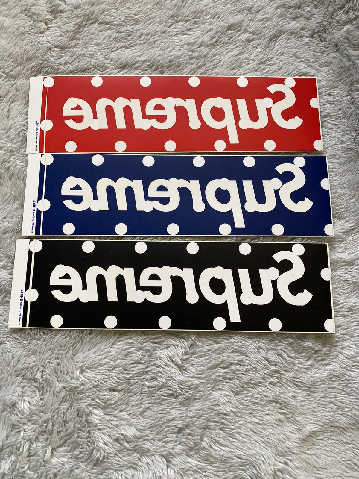 Comme des Garcons Supreme Supreme x Comme Des Garcons polka dot box logo sticker set Grailed