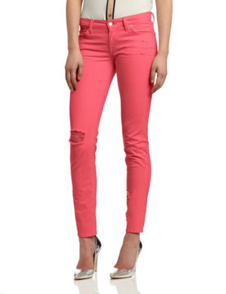 7 For All Mankind 7 For All Mankind THE SLIM Cigarette Jeans Peony Destroyed Size 25" / US 0 / IT 36 - 1 Thumbnail