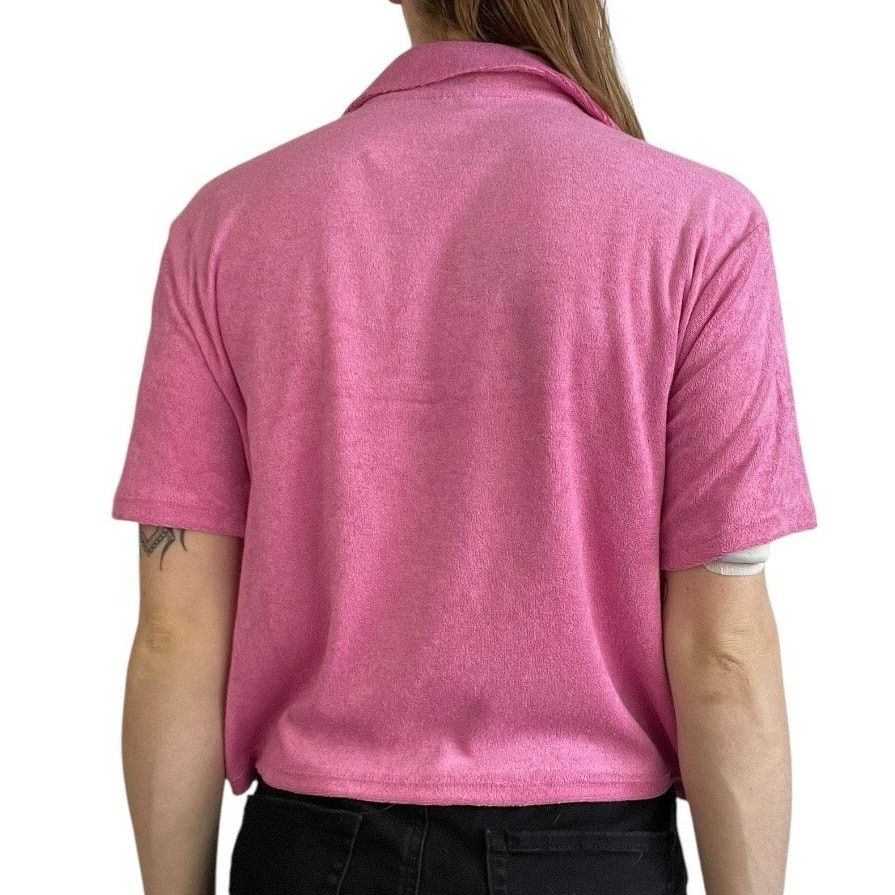 Other Barbie Mattel Pink Short Sleeve Button Down Collared Top Size S / US 4 / IT 40 - 4 Thumbnail