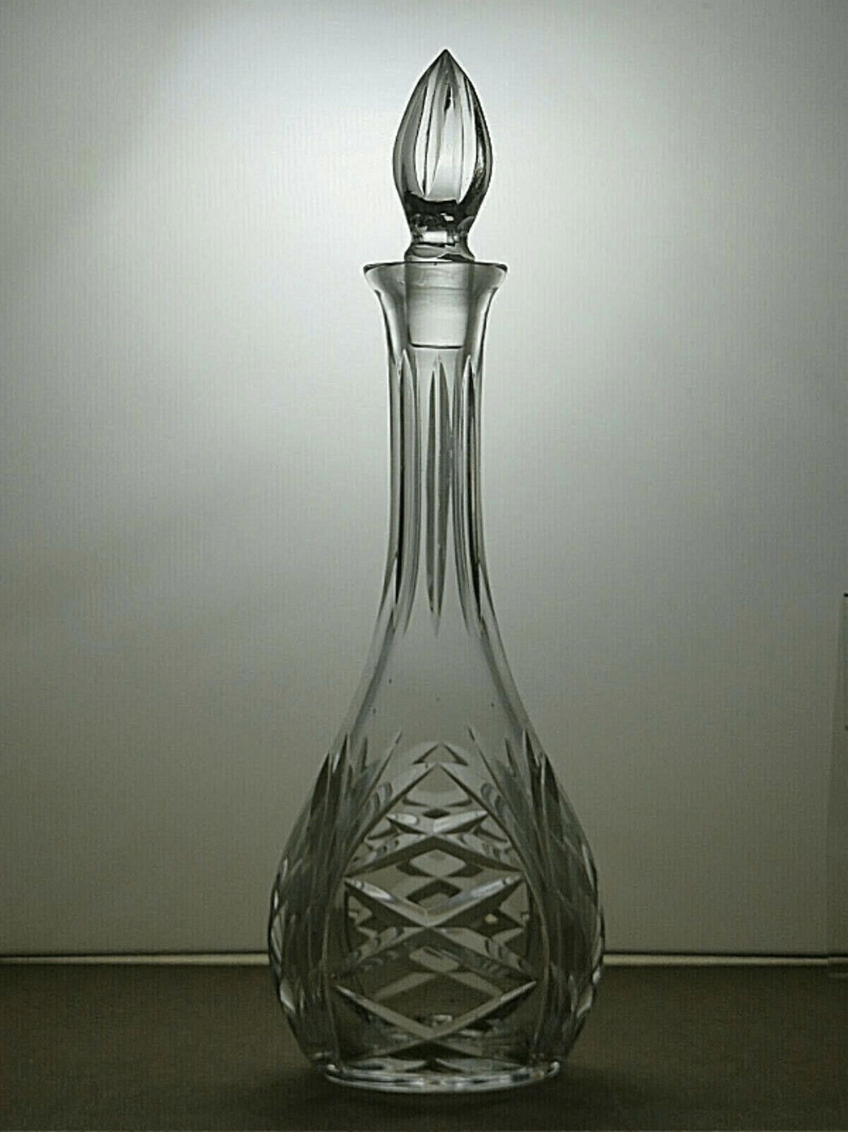 The Unbranded Brand Vintage Lead Crystal Cut Glass Round Decanter 15 1/3" Size ONE SIZE - 1 Thumbnail