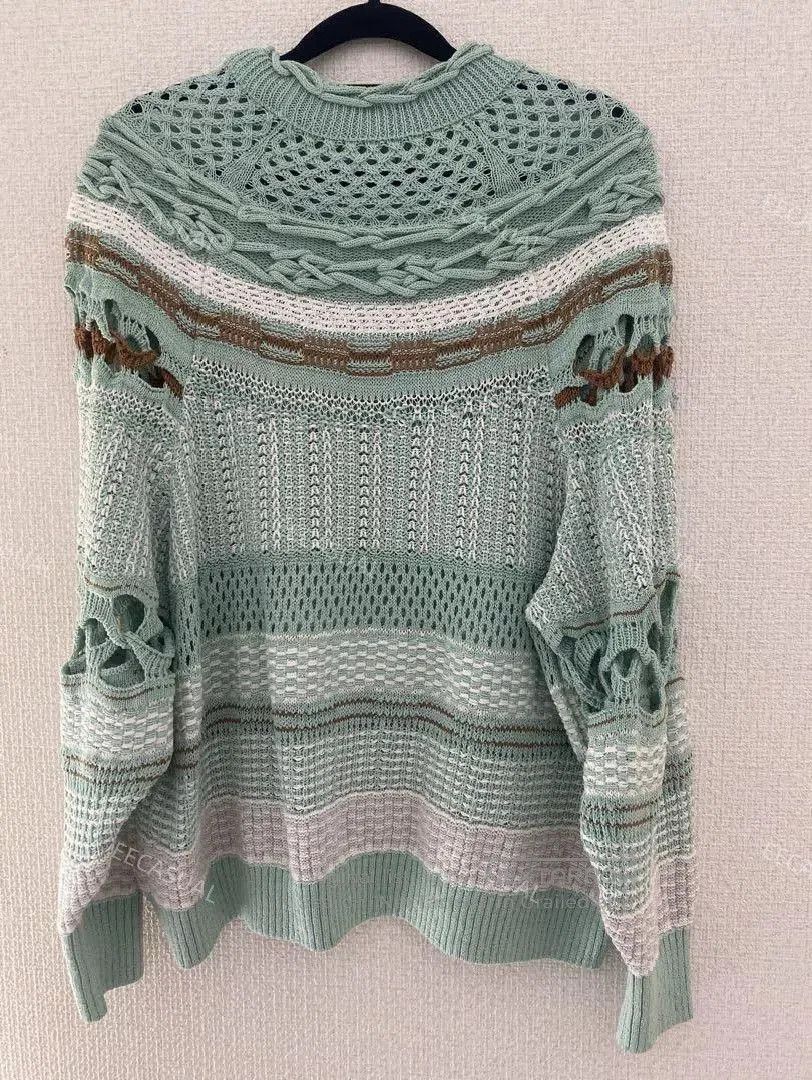 Other Mame Kurogouchi Mint Green Sweater Coat. Size S / US 4 / IT 40 - 4 Thumbnail