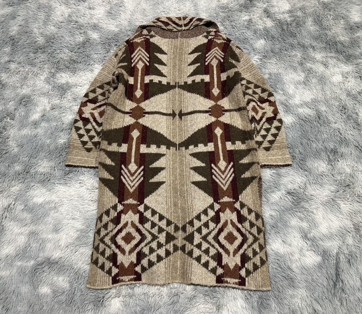 GOA 🔥Y2K Archived Goa Aztec Long Cardigan Shawl Collar Size US XL / EU 56 / 4 - 11 Thumbnail