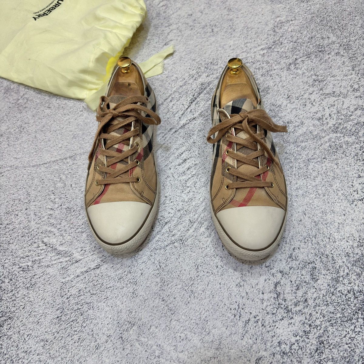 Burberry × Designer Burberry Nova Check Canvas Leather Sneakers US11.5 UK10.5 Size US 11.5 / EU 44-45 - 7 Thumbnail