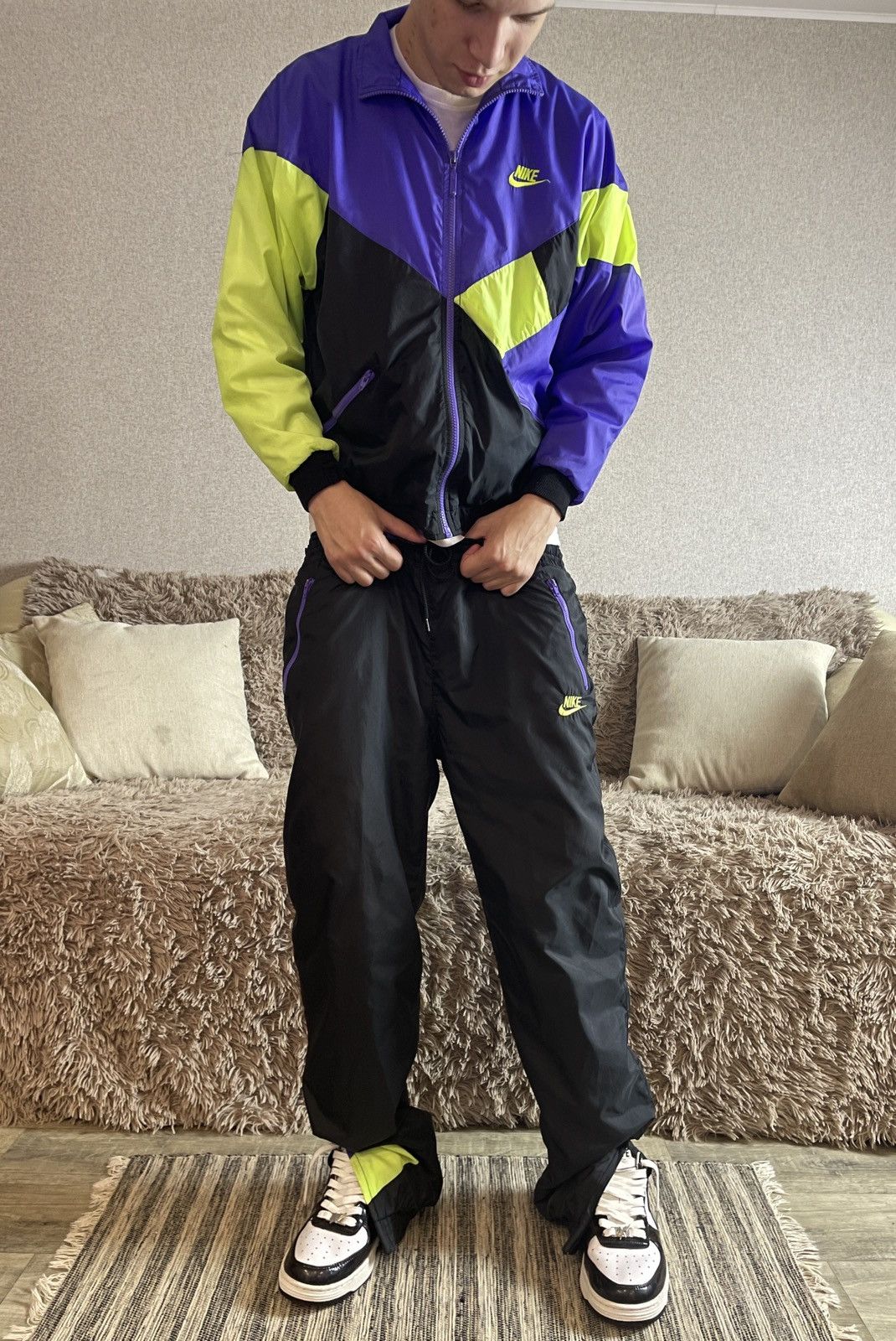 💧NIKE 90s 3in1 Bundle Nylon Tracksuit Pants + 2 Jackets S-M