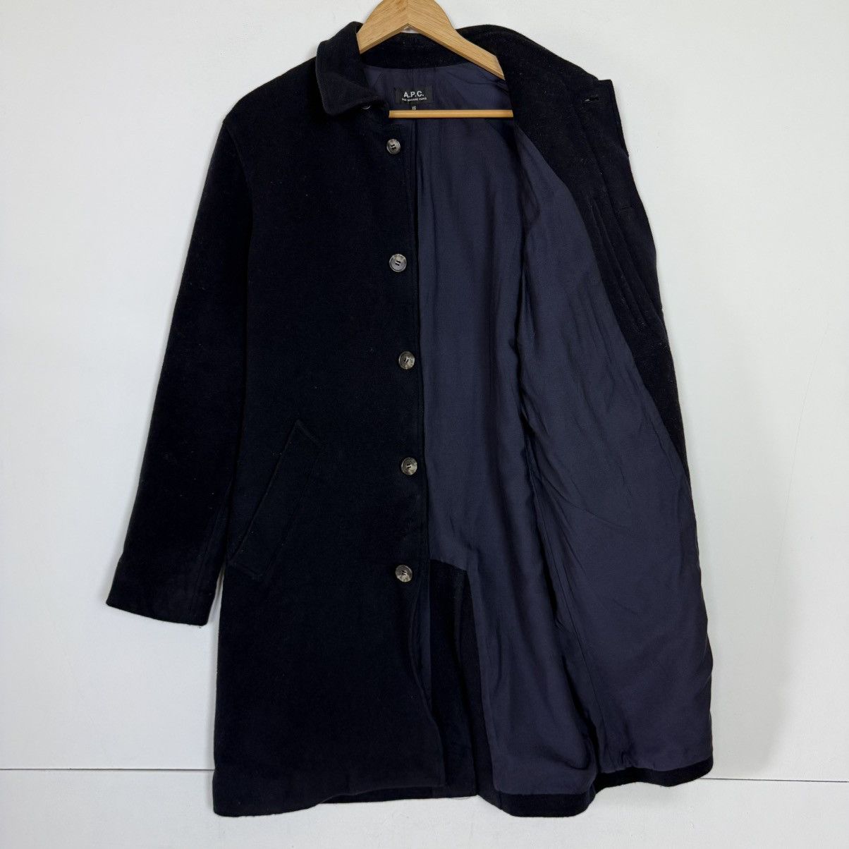 A.P.C. A.P.C. Rue Madame Paris Wool Mac Coat Navy Size US XS / EU 42 / 0 - 10 Thumbnail