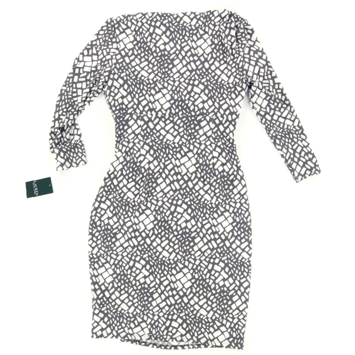 Ralph Lauren Lauren Ralph Lauren Bodycon Midi Ruched Torelana Dress Gray Women's 4 Size S / US 4 / IT 40 - 4 Thumbnail
