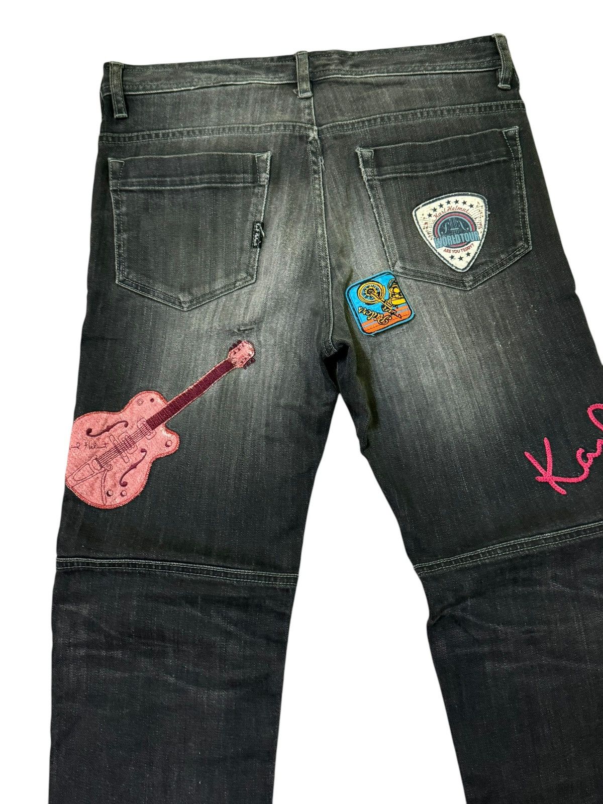 Hysteric Glamour × Karl Helmut × Vintage VINTAGE KARL HELMUT EMBROIDERY GUITAR DISTRESSED DENIM Size US 30 / EU 46 - 12 Thumbnail