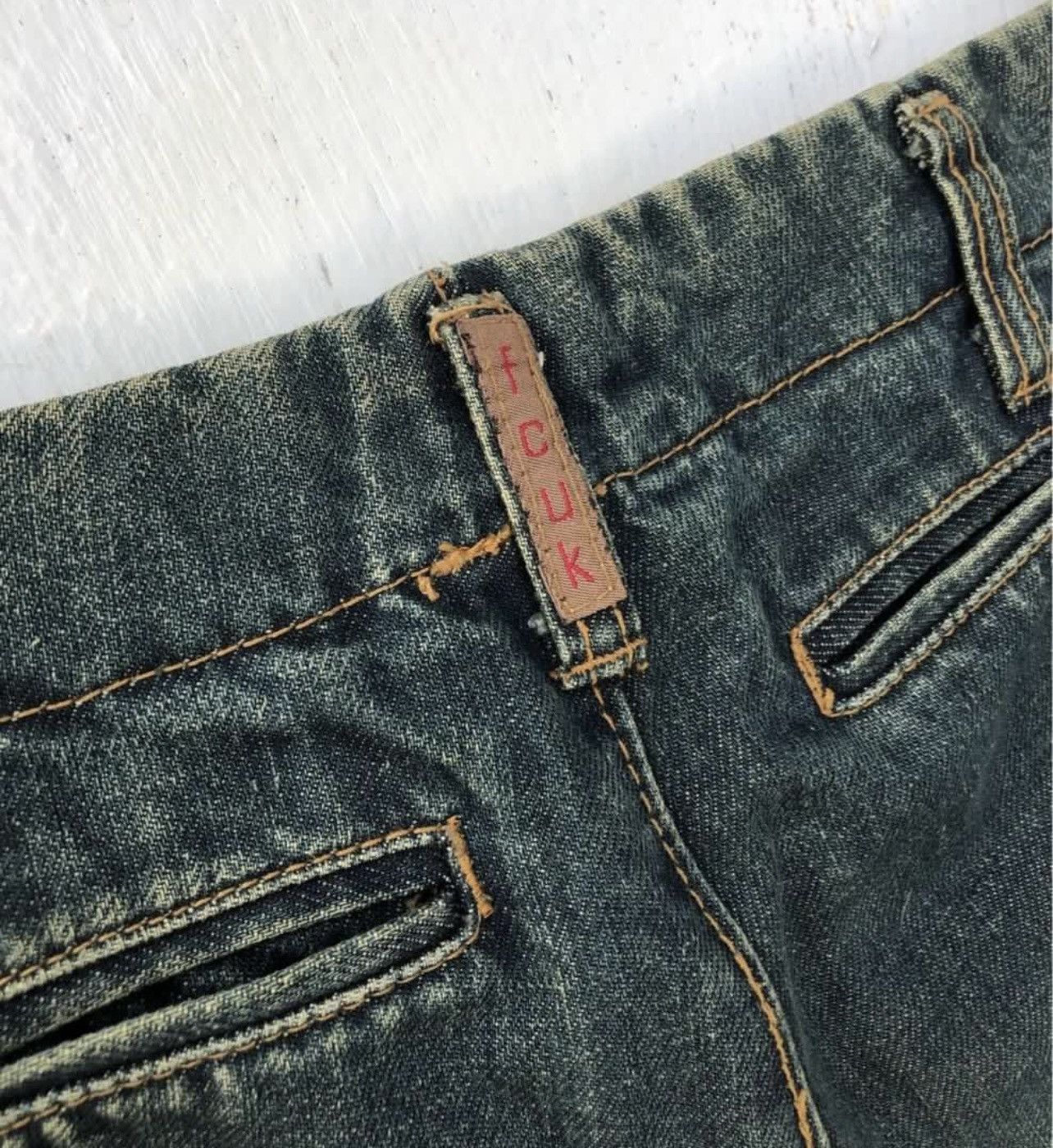 FCUK × French Connection 🔥 S/S 2010 FCUK BONDAGE FLARE DENIM CARGO PANTS LGB STYLE Size US 31 - 8 Thumbnail