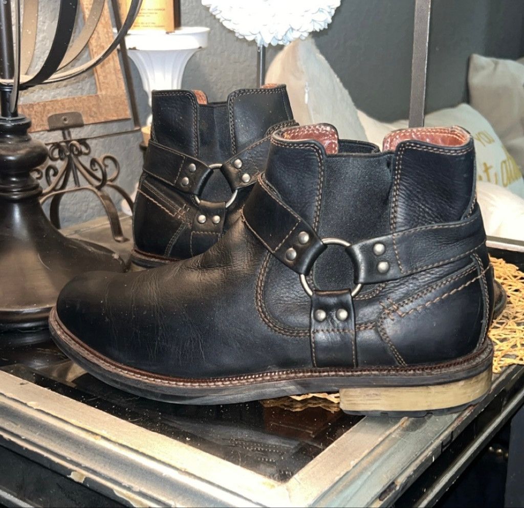 Johnston & Murphy Men's Johnston & Murphy Black Leather Boots Size 10 Size US 10 / EU 43 - 1 Thumbnail