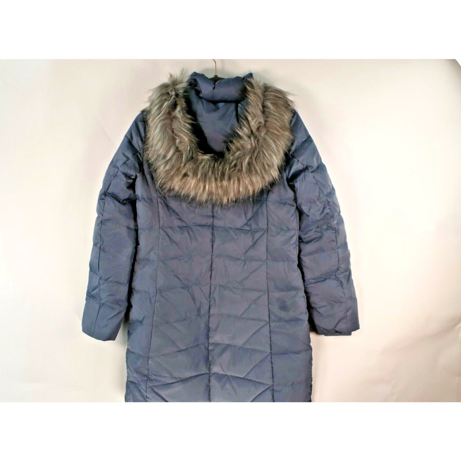 Vintage VINTAGE Marc New York Winter Coat Detachable Fur Hood Steel Blue Women's XS Down Quilted 35" Pillow Collar Grey Trim Zipper Button US A Seller Mens? Size XS / US 0-2 / IT 36-38 - 4 Thumbnail