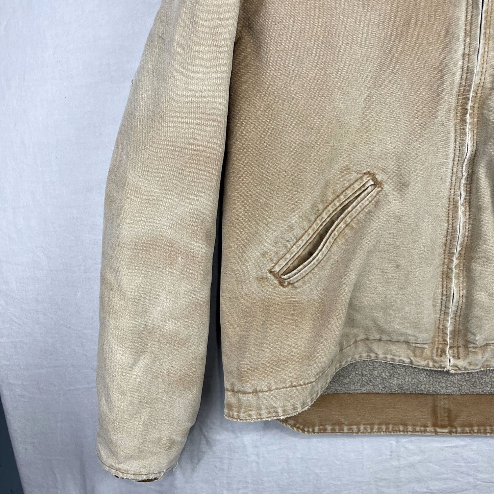 Carhartt VINTAGE Carhartt Jacket Mens XL Brown Sherpa Lined Hooded Coat Workwear Zip Up J141 BRN Size US XL / EU 56 / 4 - 4 Thumbnail