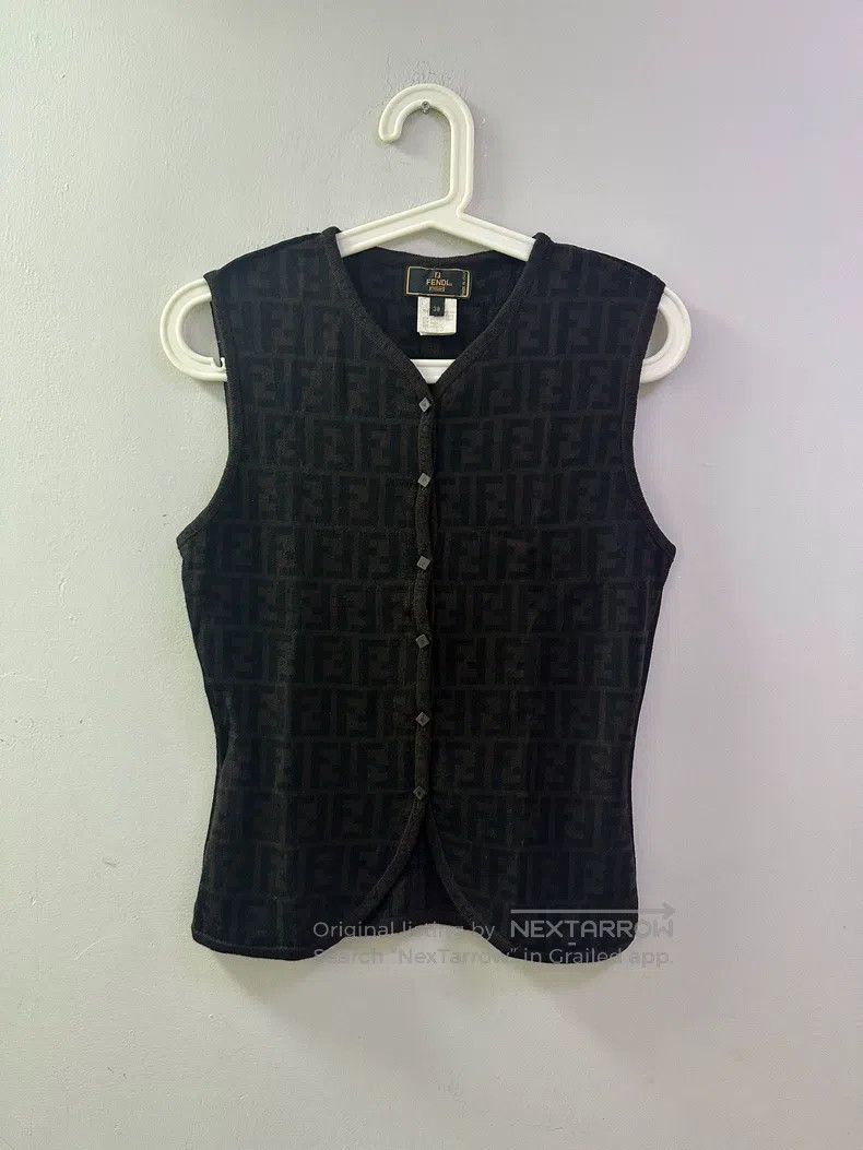 Fendi Fendi Wool Open Cardigan Vest, Classic Monogram Size XS / US 0-2 / IT 36-38 - 1 Thumbnail