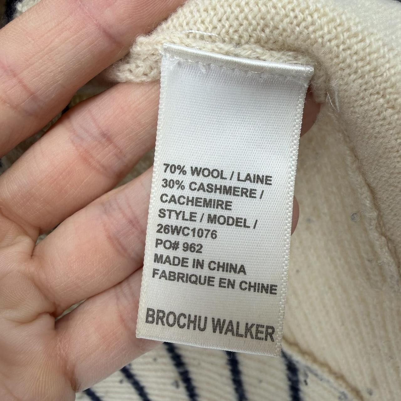 Brochu Walker Brochu Walker Reir Striped wool cashmere Sweater Beige Size M / US 6-8 / IT 42-44 - 5 Thumbnail