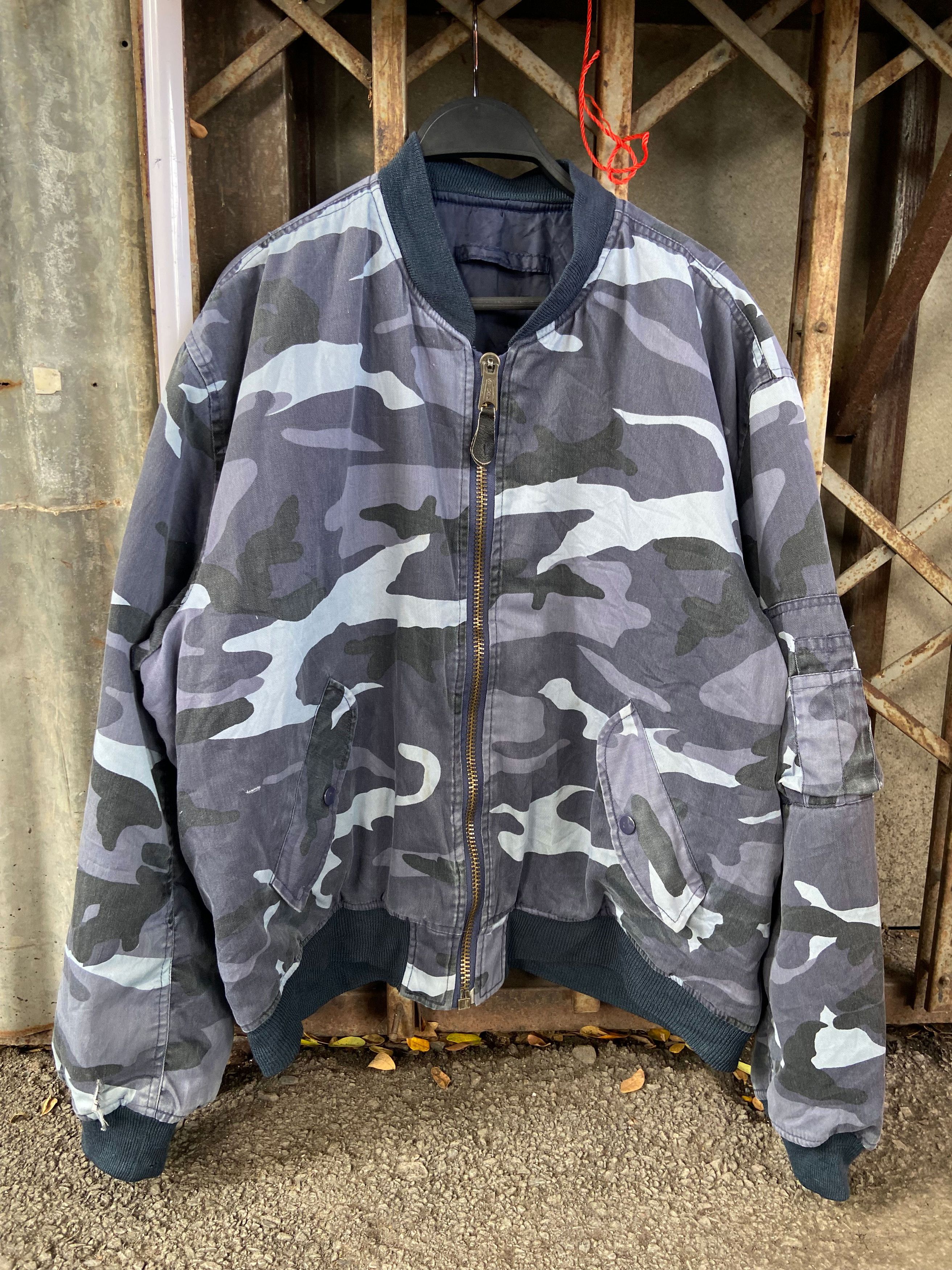 Alpha Industries FADED MA-1 Vintage Camo Bomber Jacket Rare