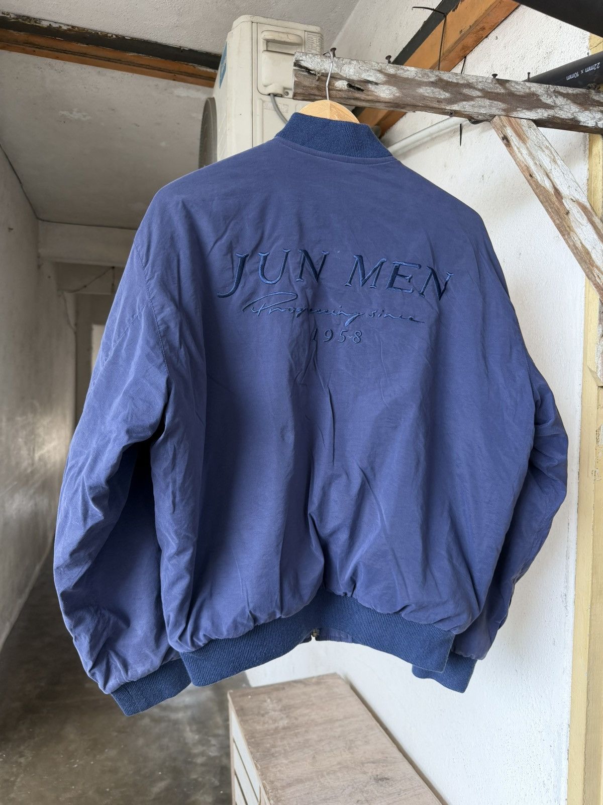 JUN MEN Vintage 90s Jun Men Embroidery Big Logo Bomber Jacket Size US L / EU 52-54 / 3 - 3 Thumbnail